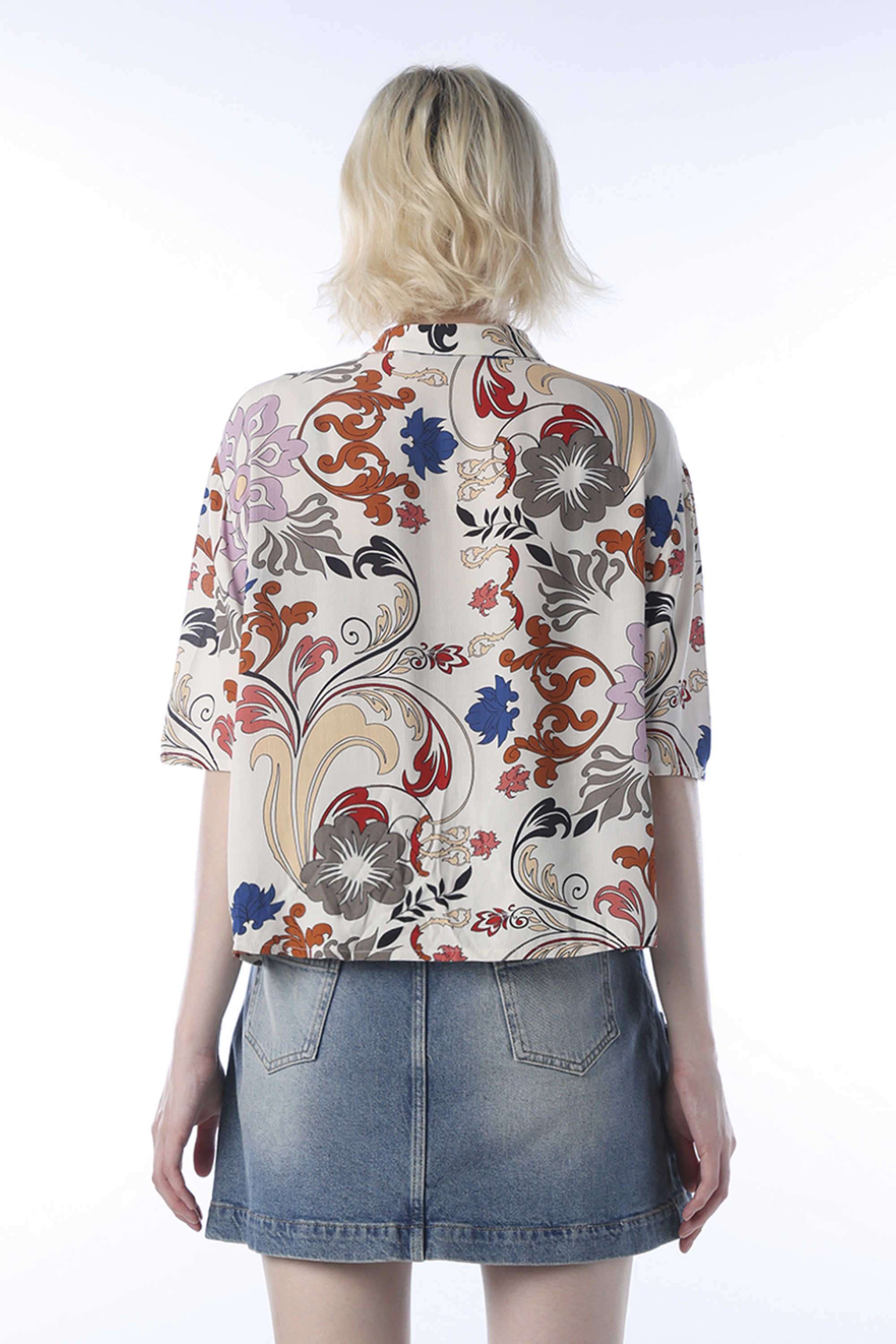 Graphic-Print-Viscose-Collared-Women-s-Shirt