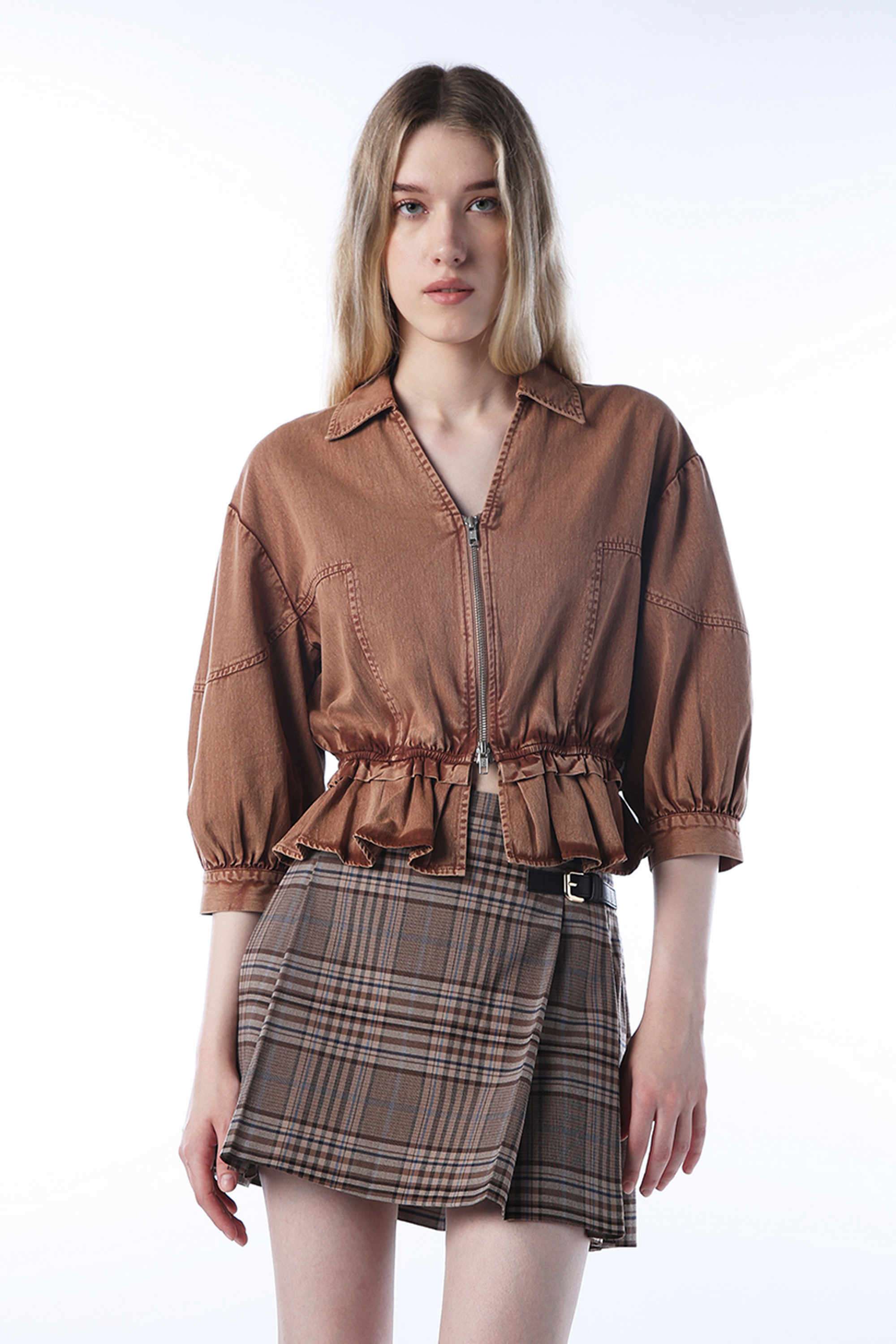 Solid-Collared-Cotton-Women-s-Casual-Wear-Shirt