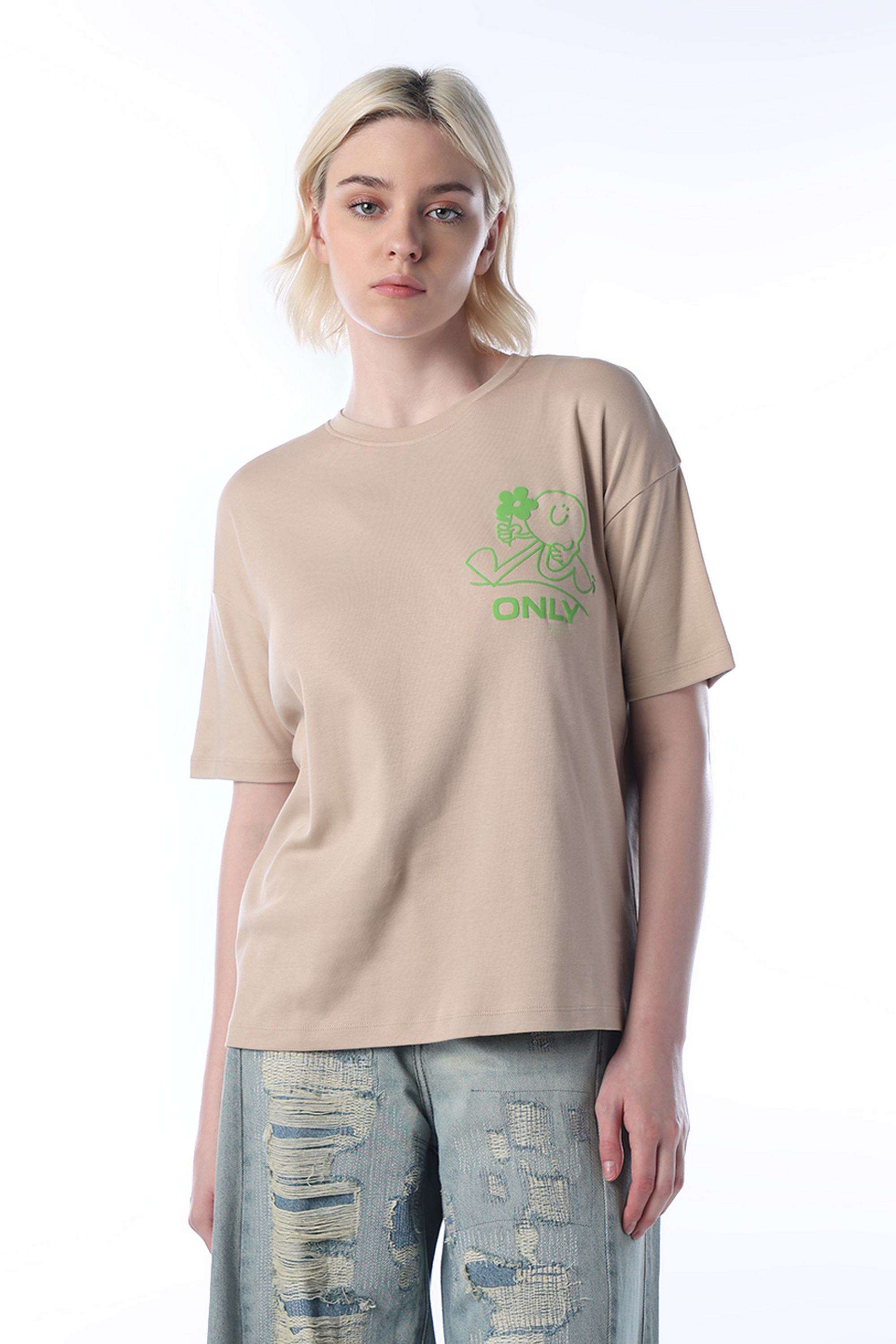 Solid-Cotton-Round-Neck-Women-s-T-Shirt