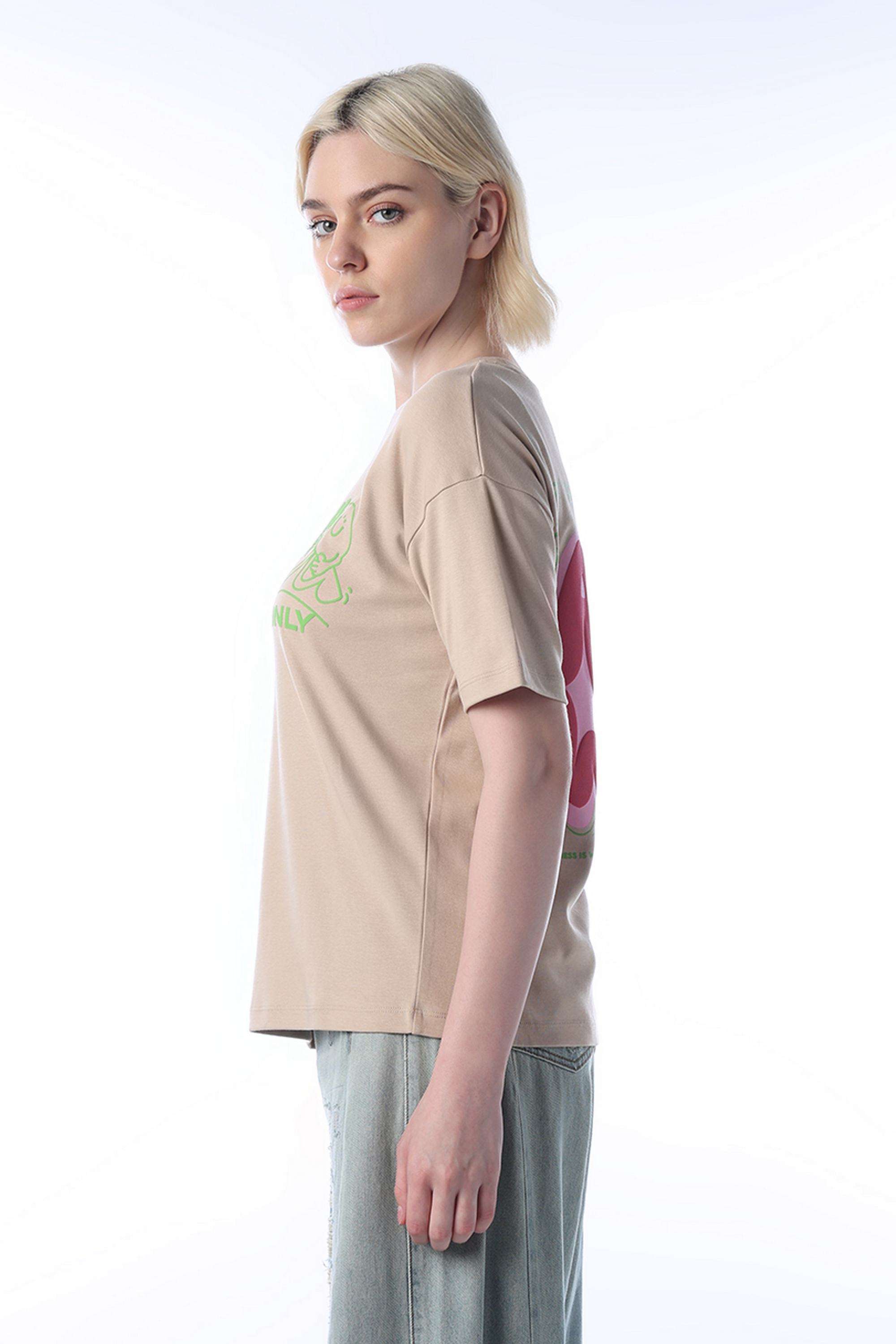 Solid-Cotton-Round-Neck-Women-s-T-Shirt