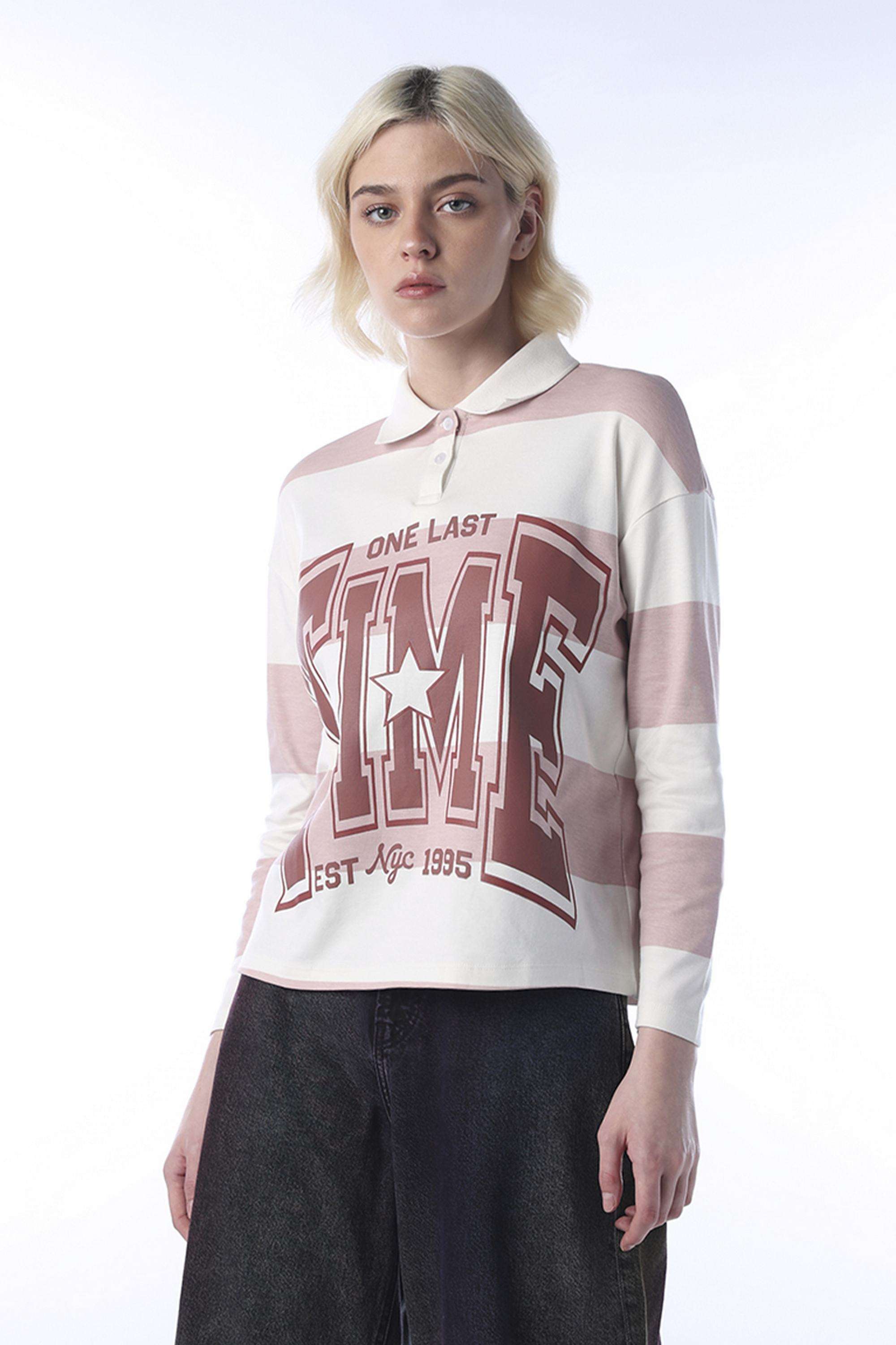 Typographic-Cotton-Collared-Women-s-T-Shirt