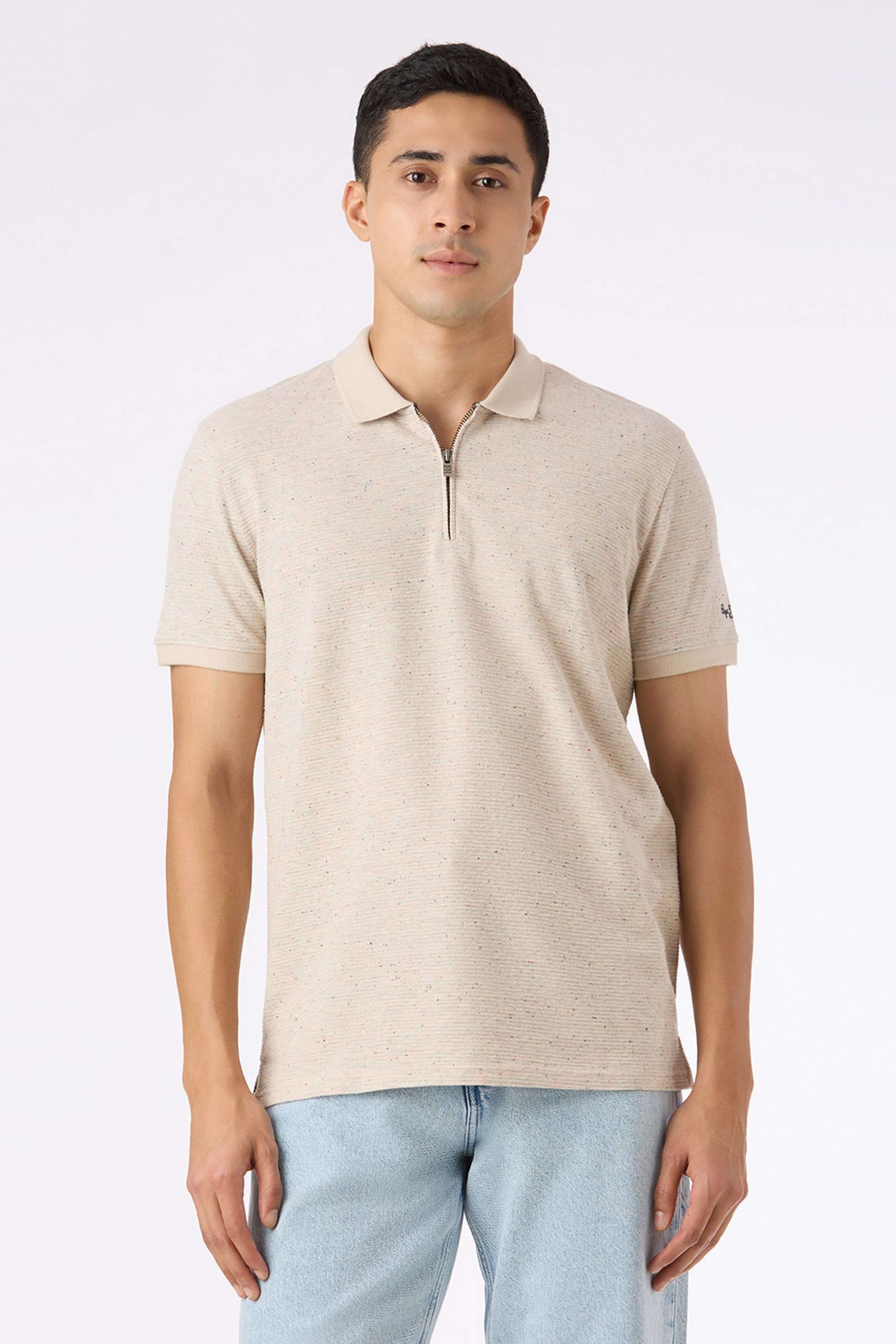 Textured-Cotton-Blend-Polo-Men-s-T-Shirt