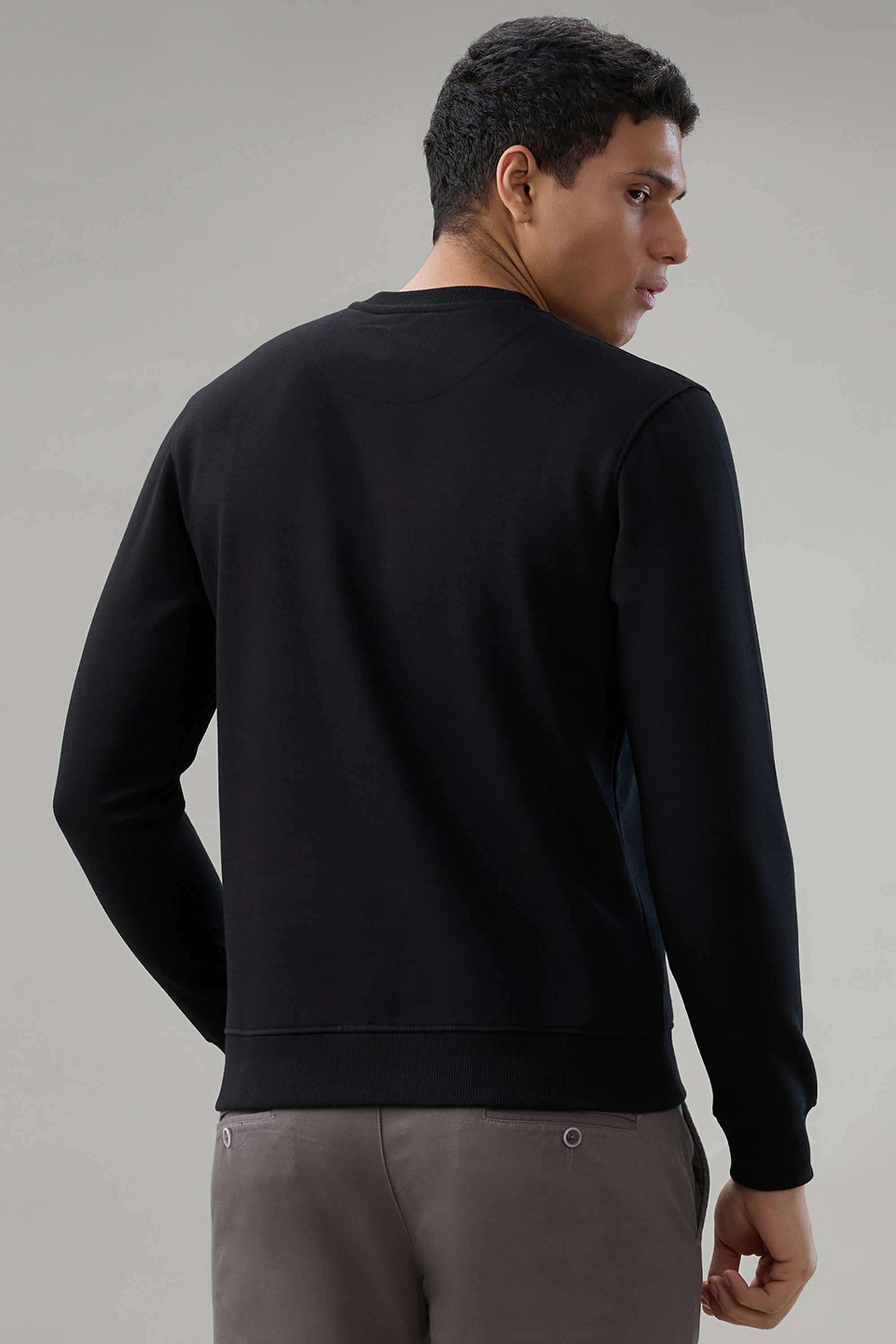Solid-Cotton-Blend-Round-Neck-Men-s-Sweatshirt