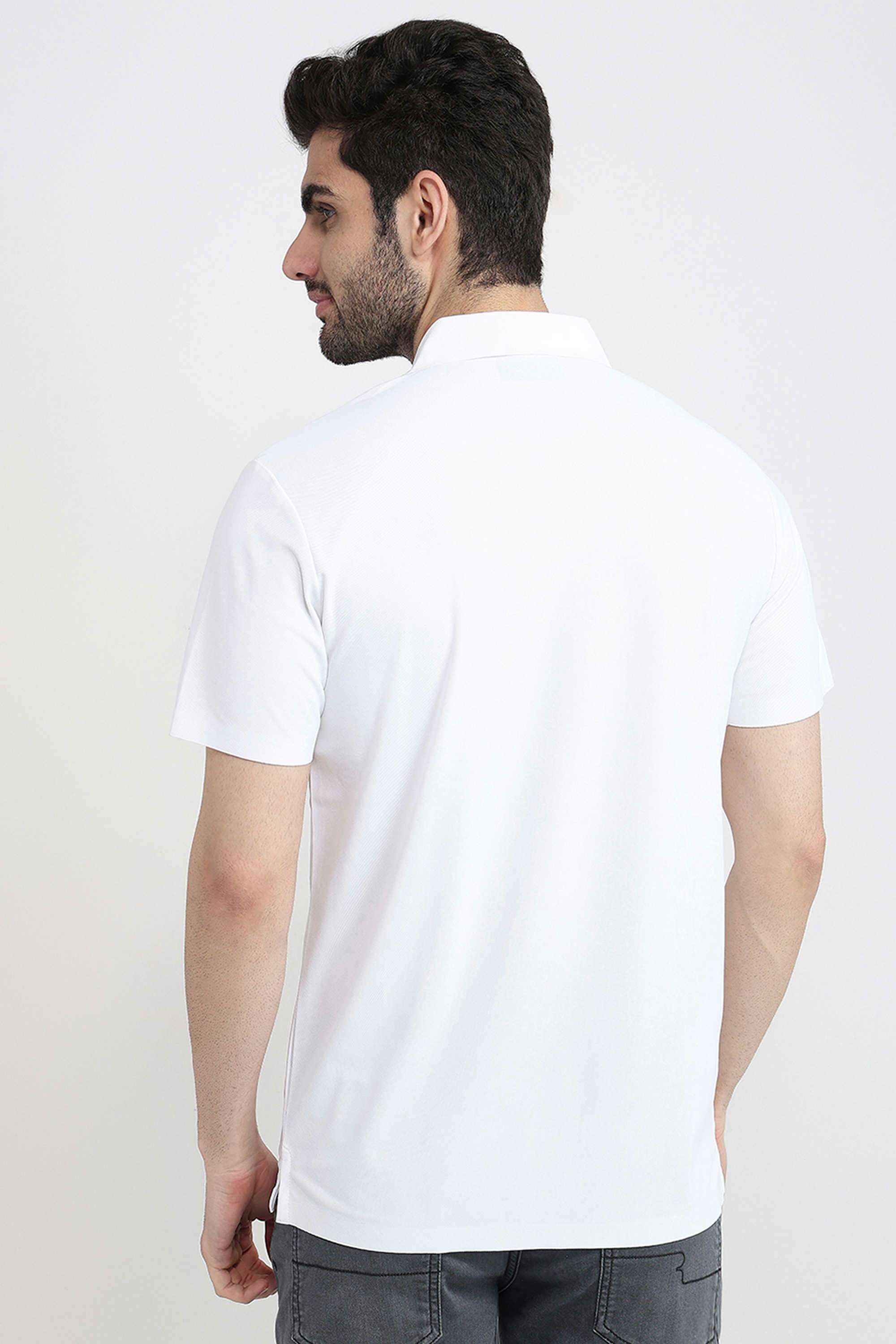 Solid-Polyester-Blend-Round-Neck-Men-s-T-Shirt