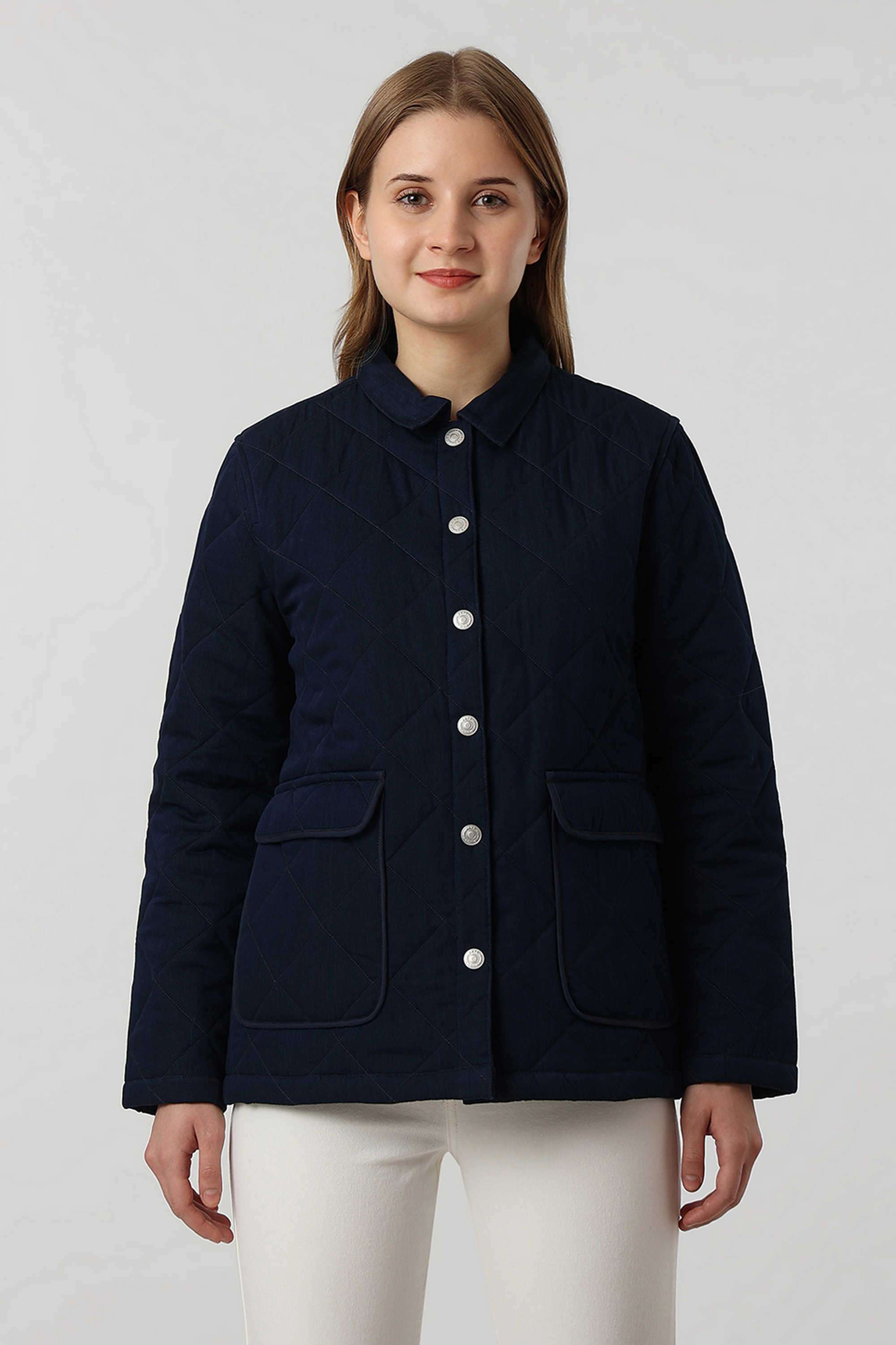 Solid-Blended-Fabric-Women-s-Casual-Wear-Jacket