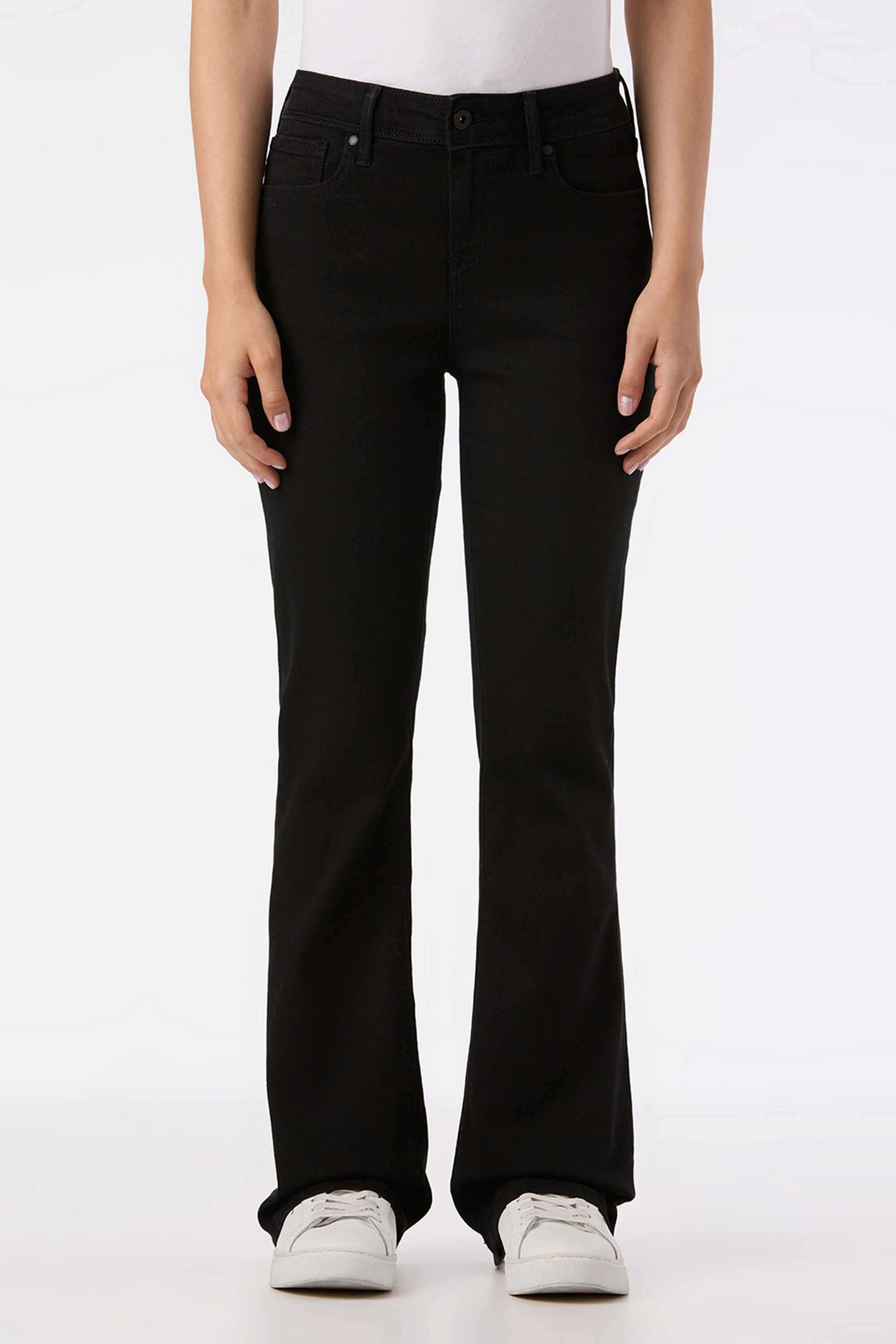 High-Rise-Blended-Fabric-Straight-Fit-Women-s-Jeans