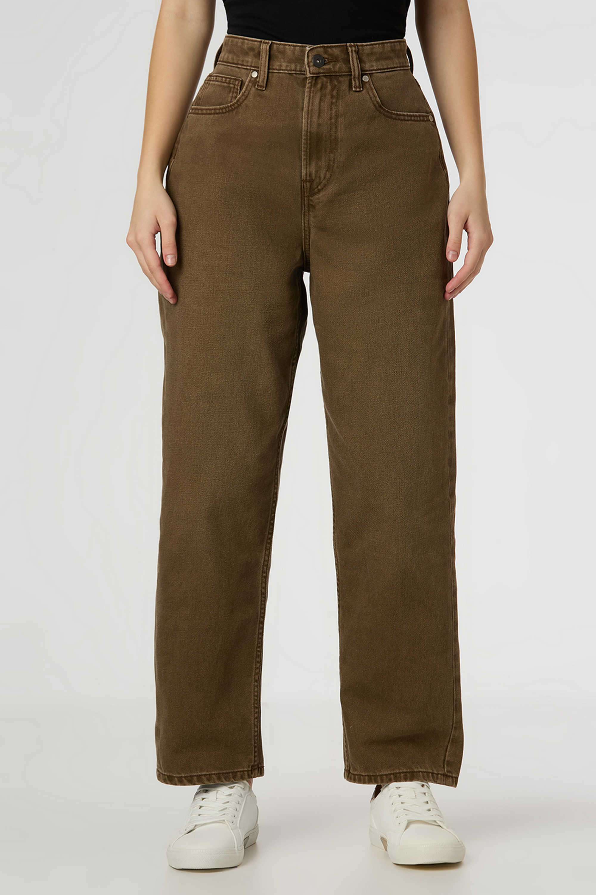 High-Rise-Blended-Fabric-Relaxed-Fit-Women-s-Jeans