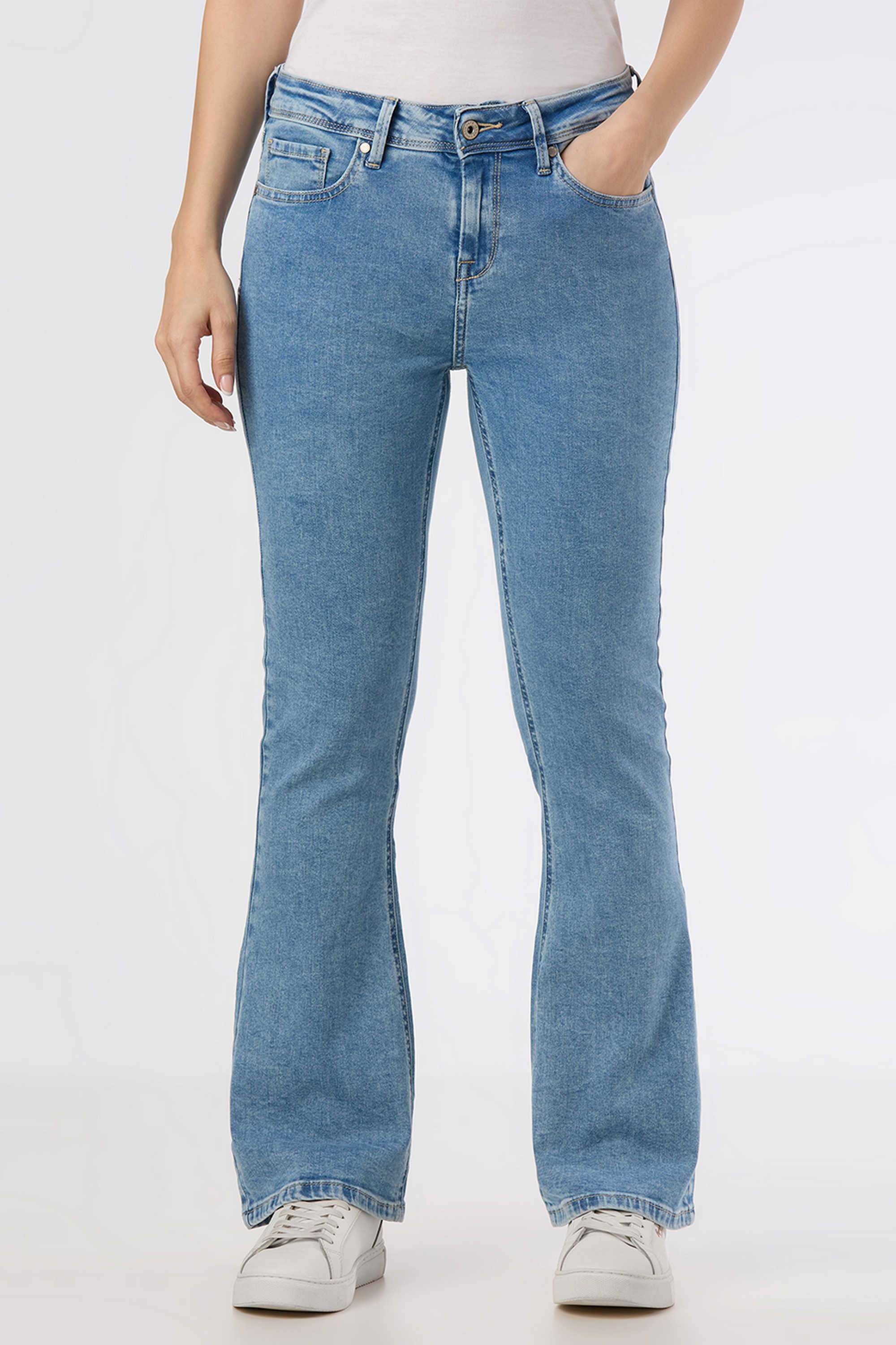 Mid-Rise-Blended-Fabric-Relaxed-Fit-Women-s-Jeans
