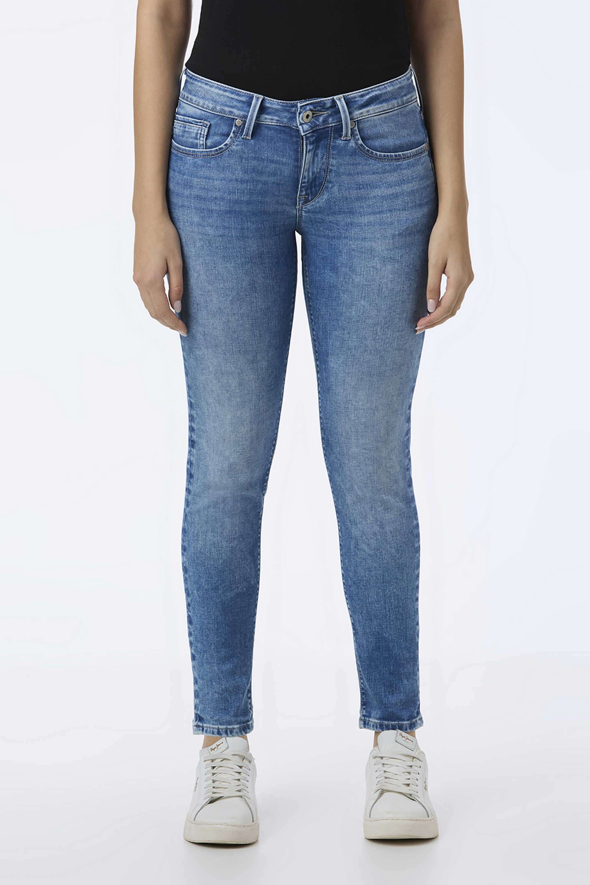 Mid-Rise-Blended-Fabric-Skinny-Fit-Women-s-Jeans