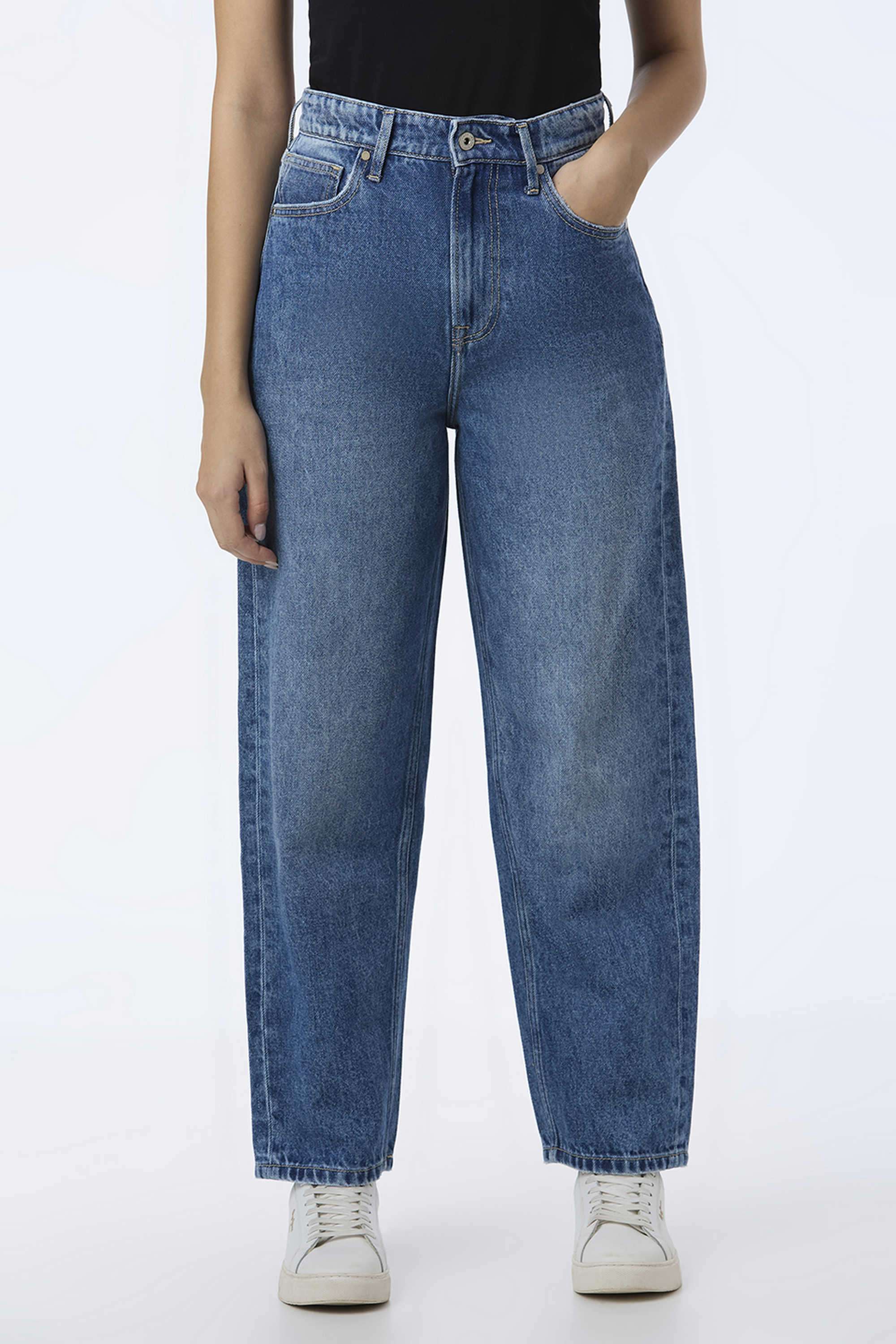 High-Rise-Blended-Fabric-Relaxed-Fit-Women-s-Jeans