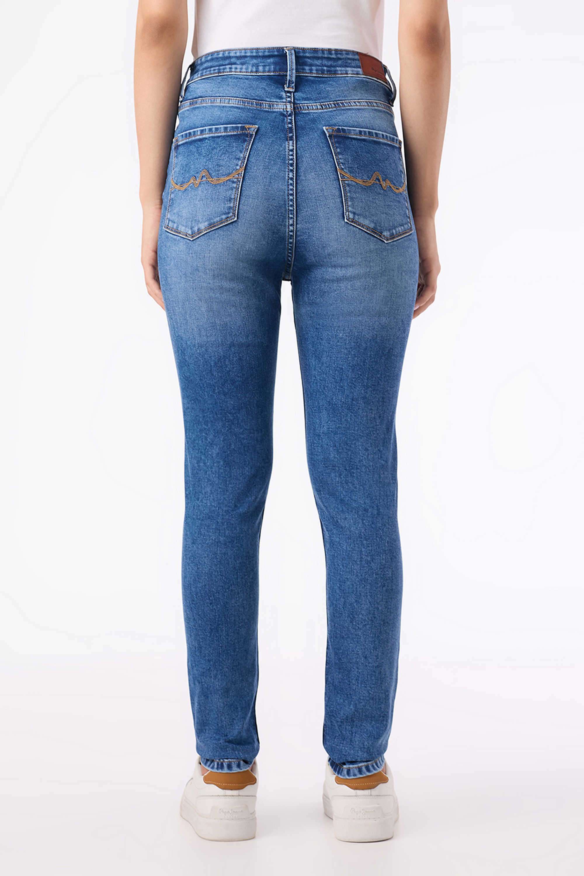 High-Rise-Blended-Fabric-Skinny-Fit-Women-s-Jeans