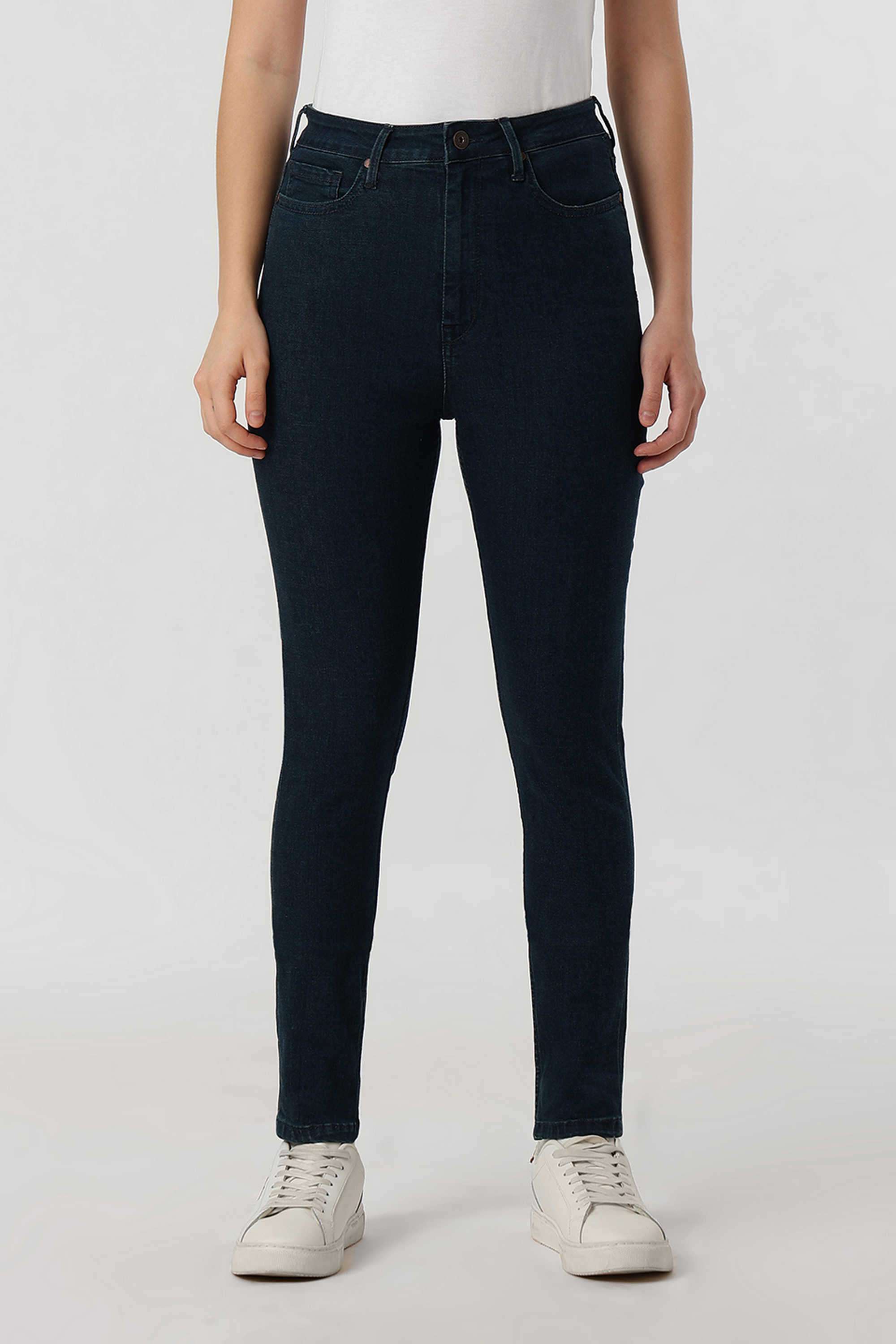 High-Rise-Blended-Fabric-Skinny-Fit-Women-s-Jeans