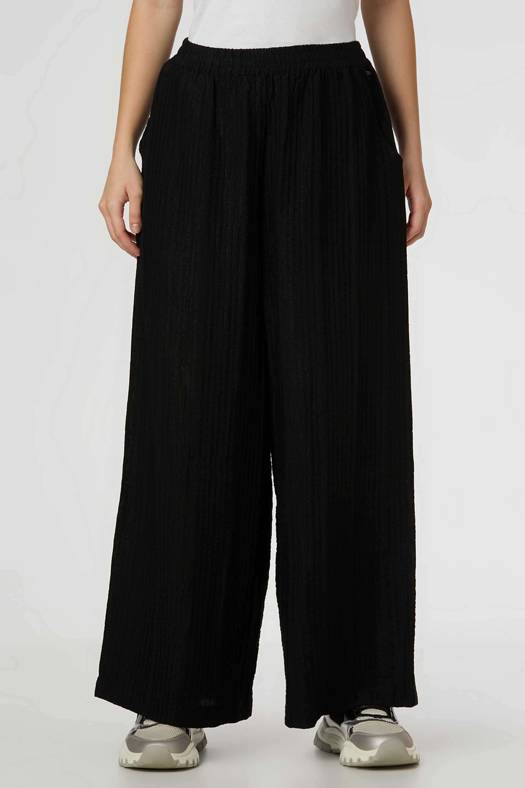 Solid-Relaxed-Fit-Blended-Fabric-Women-s-Casual-Wear-Pants