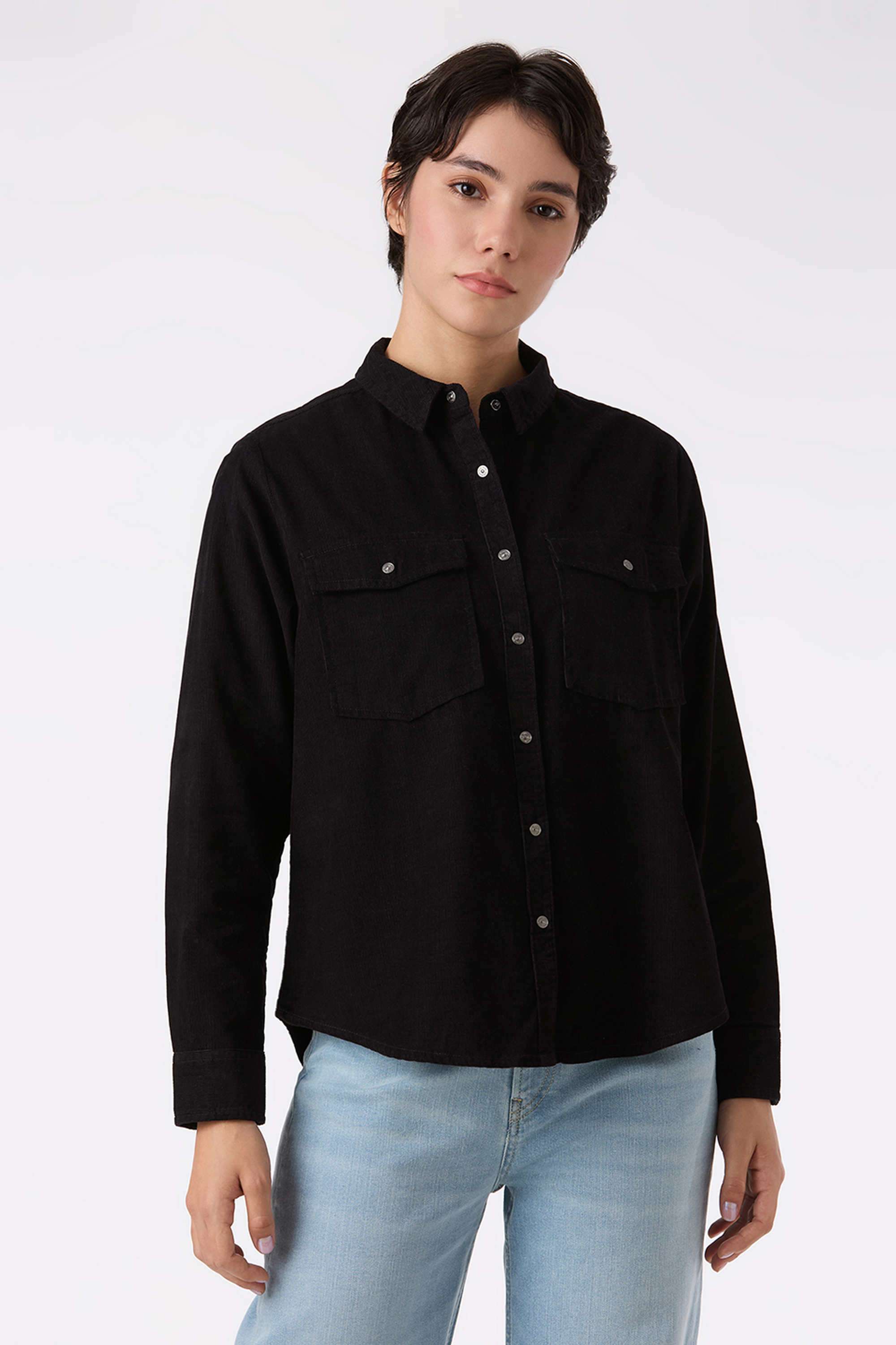 Solid-Cotton-Women-s-Casual-Wear-Shirt