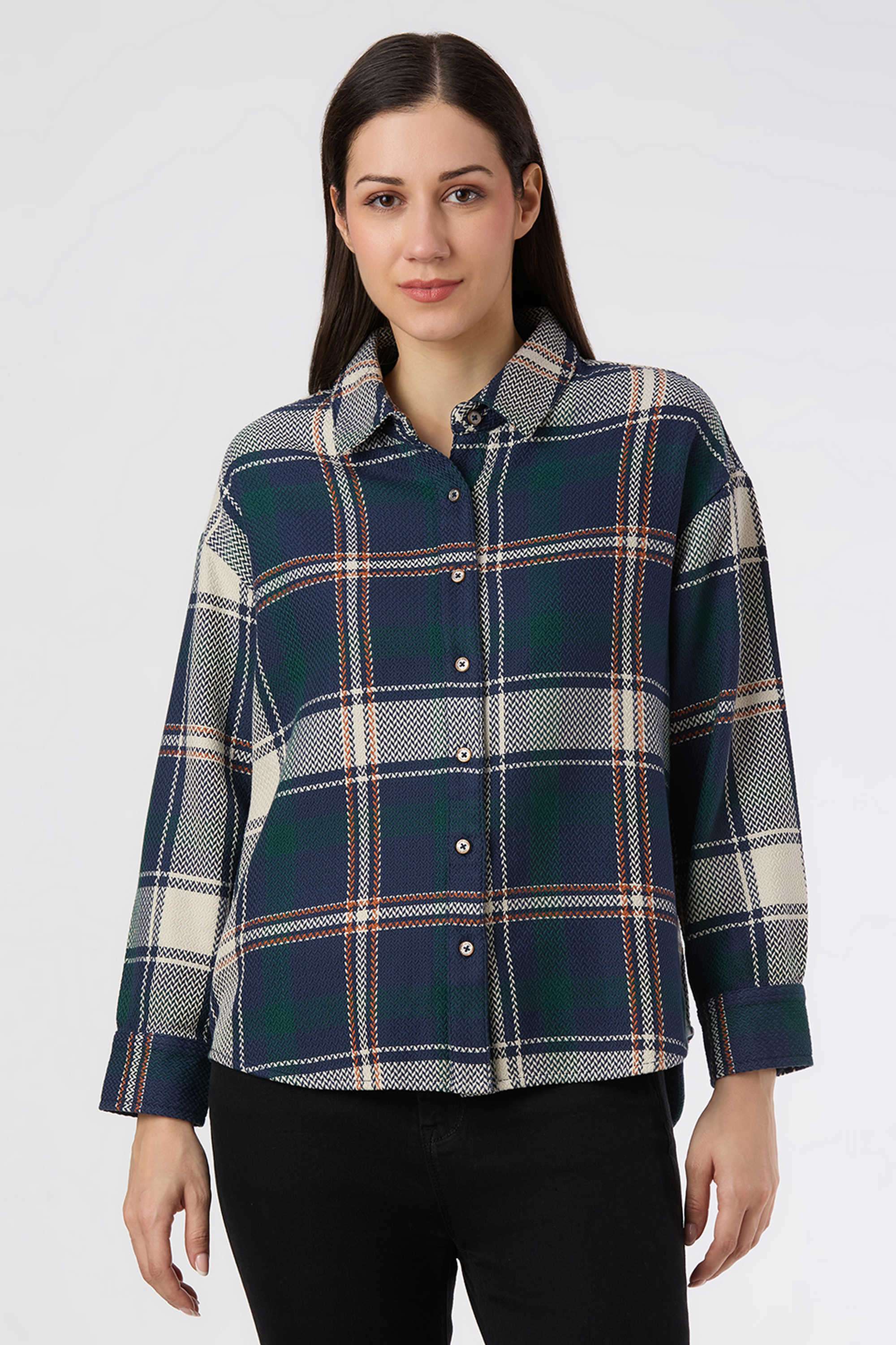 Solid-Blended-Fabric-Women-s-Casual-Wear-Shirt