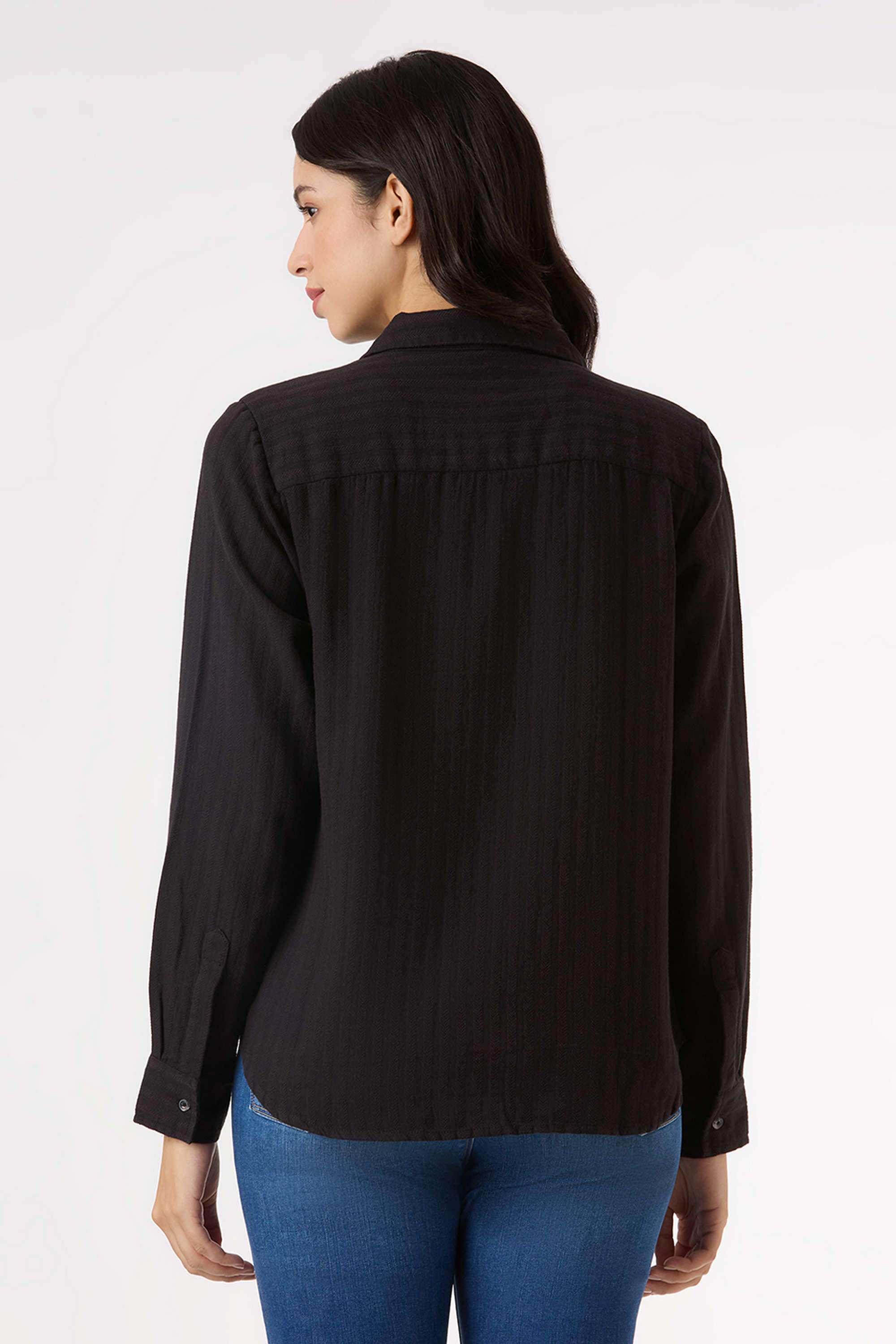 Textured-Cotton-Women-s-Casual-Wear-Shirt