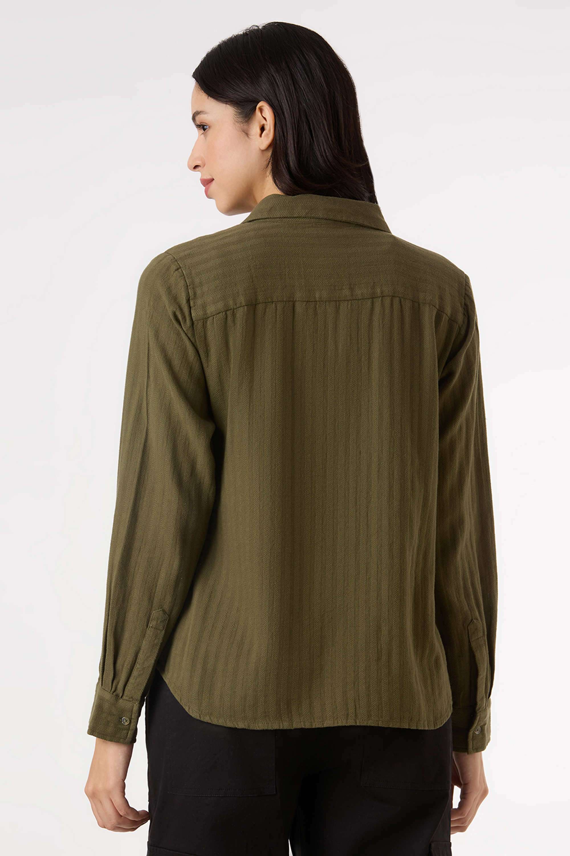 Textured-Cotton-Women-s-Casual-Wear-Shirt