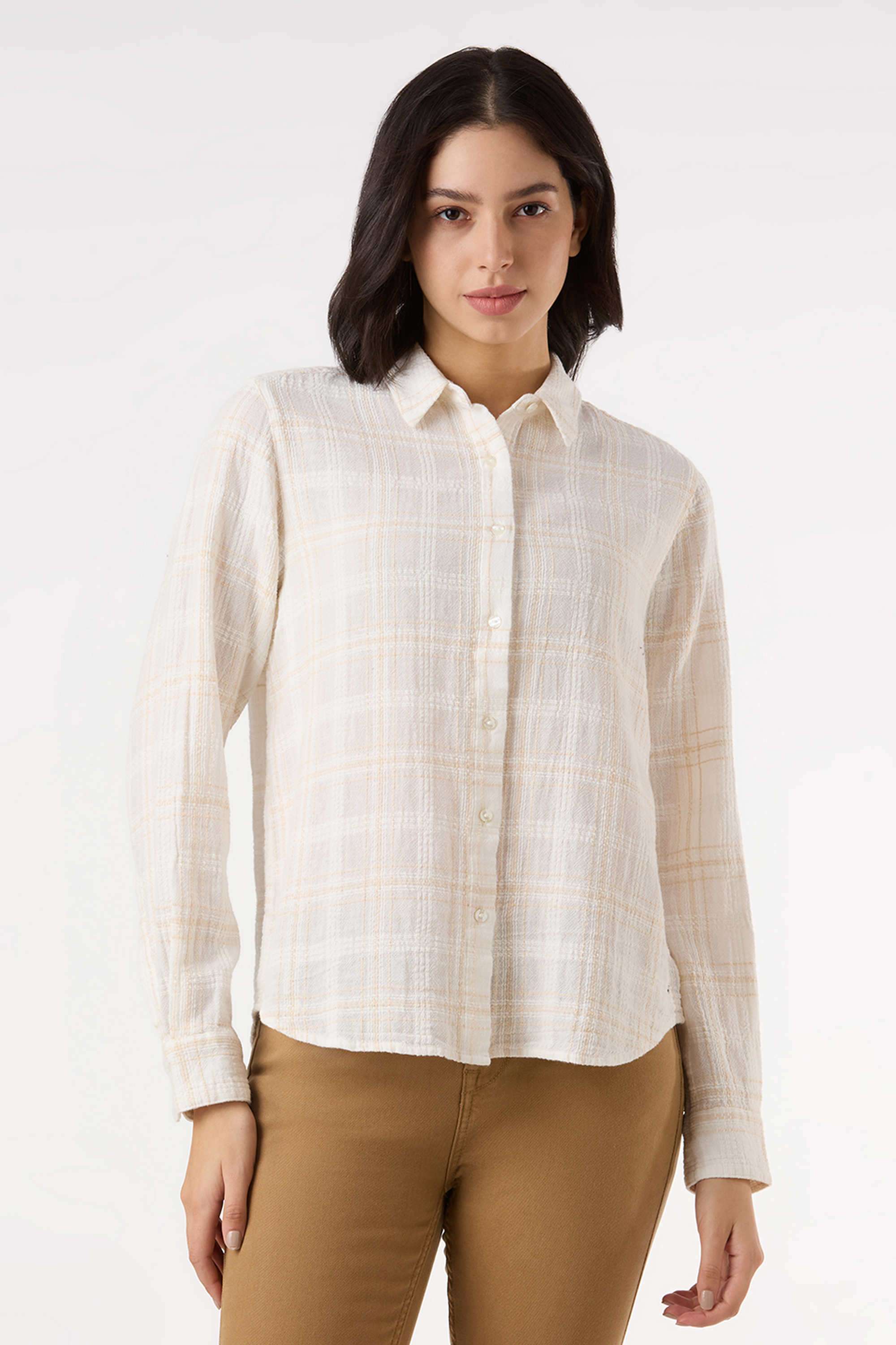 Solid-Cotton-Women-s-Casual-Wear-Shirt