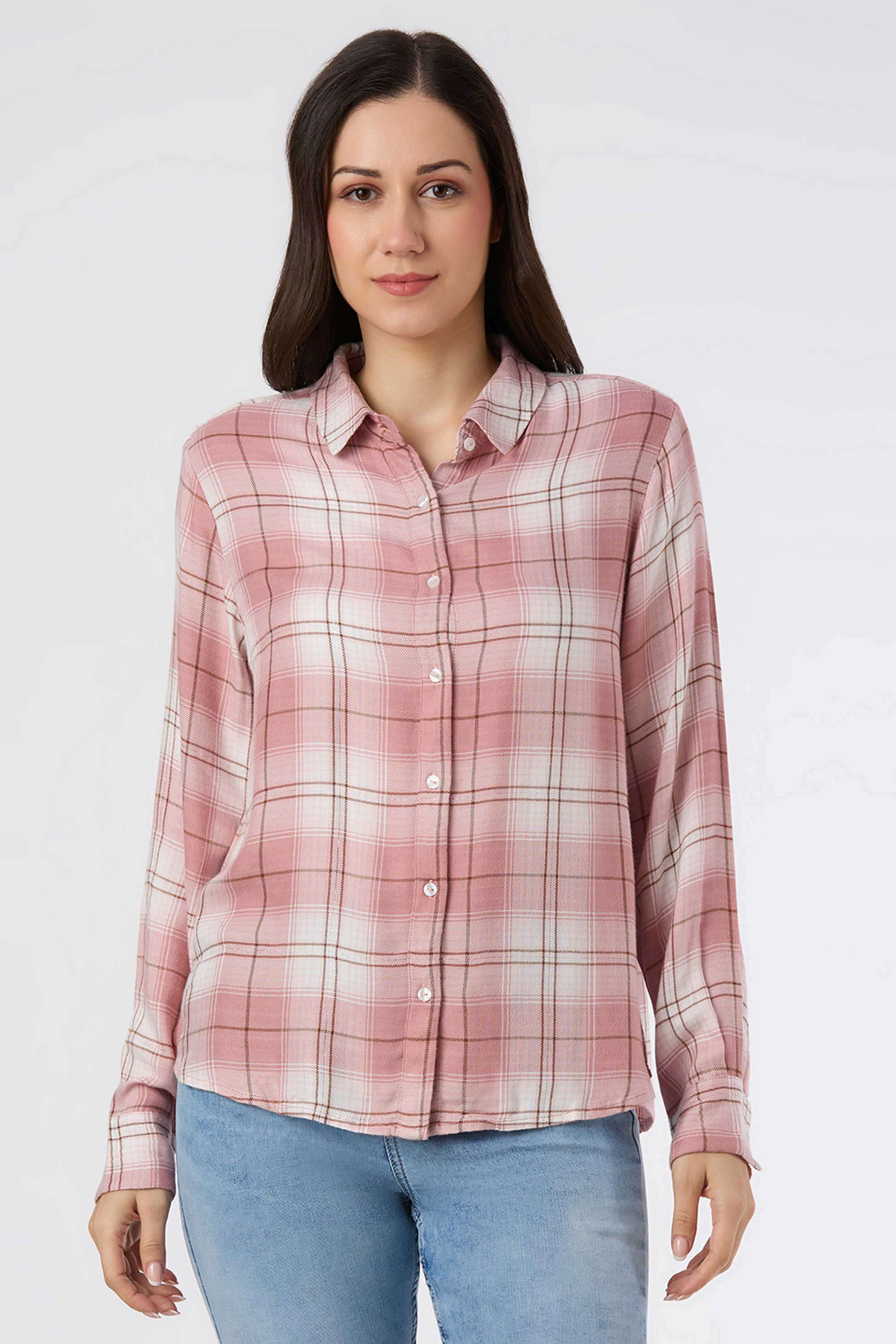 Solid-Blended-Fabric-Women-s-Casual-Wear-Shirt