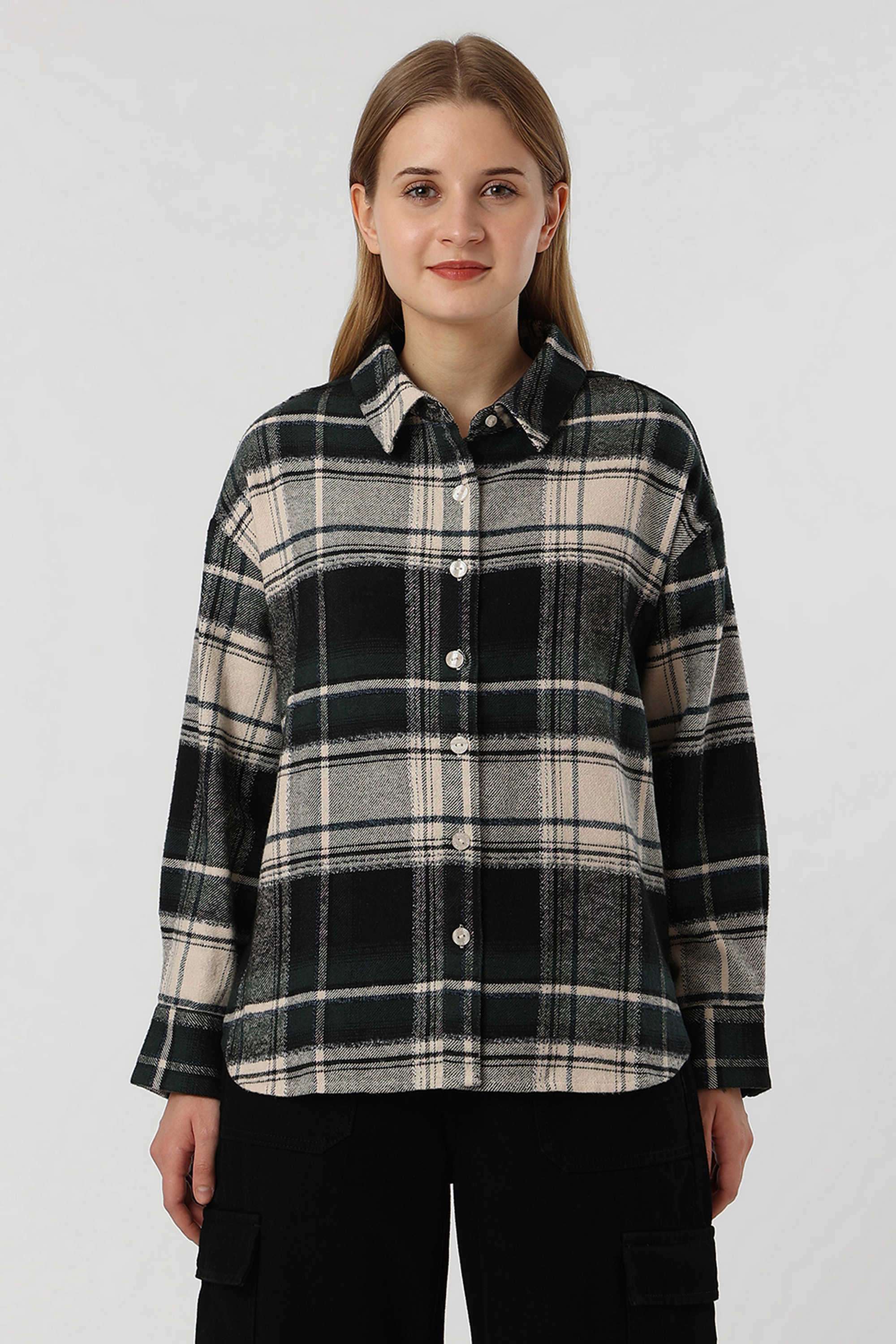 Solid-Blended-Fabric-Women-s-Casual-Wear-Shirt