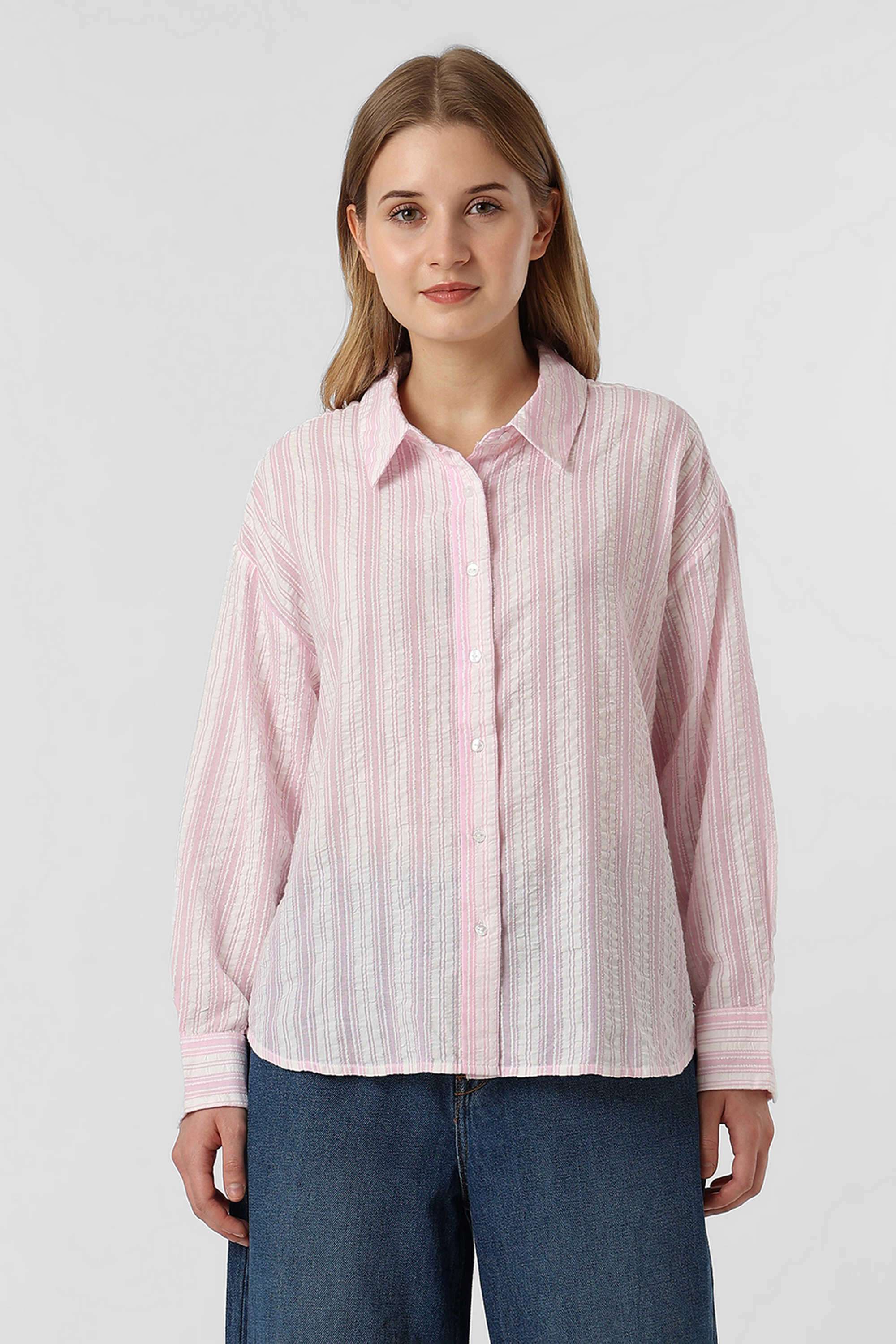 Solid-Blended-Fabric-Women-s-Casual-Wear-Shirt