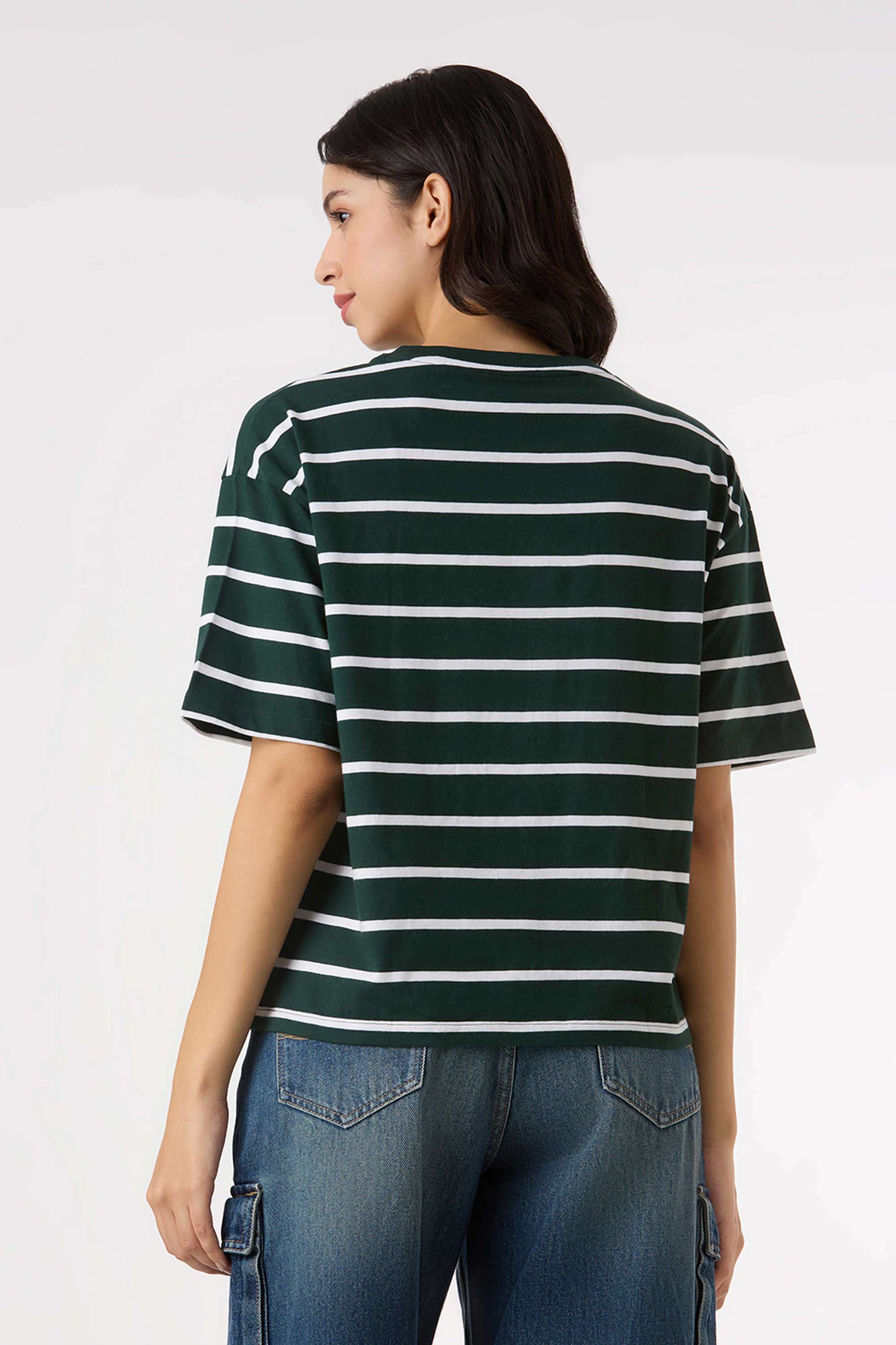 Stripes-Cotton-Round-Neck-Women-s-T-Shirt