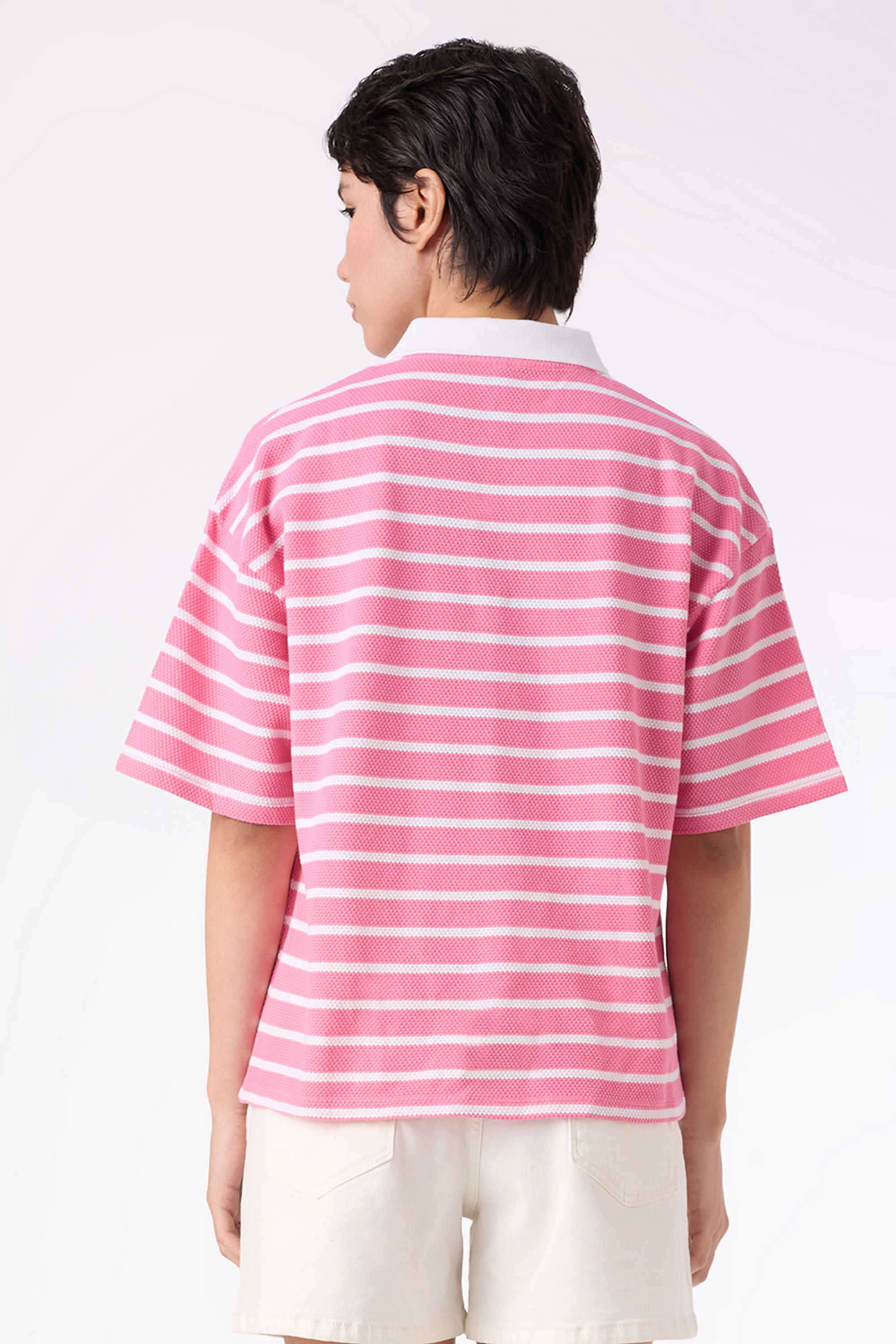 Solid-Blended-Fabric-Women-T-Shirt