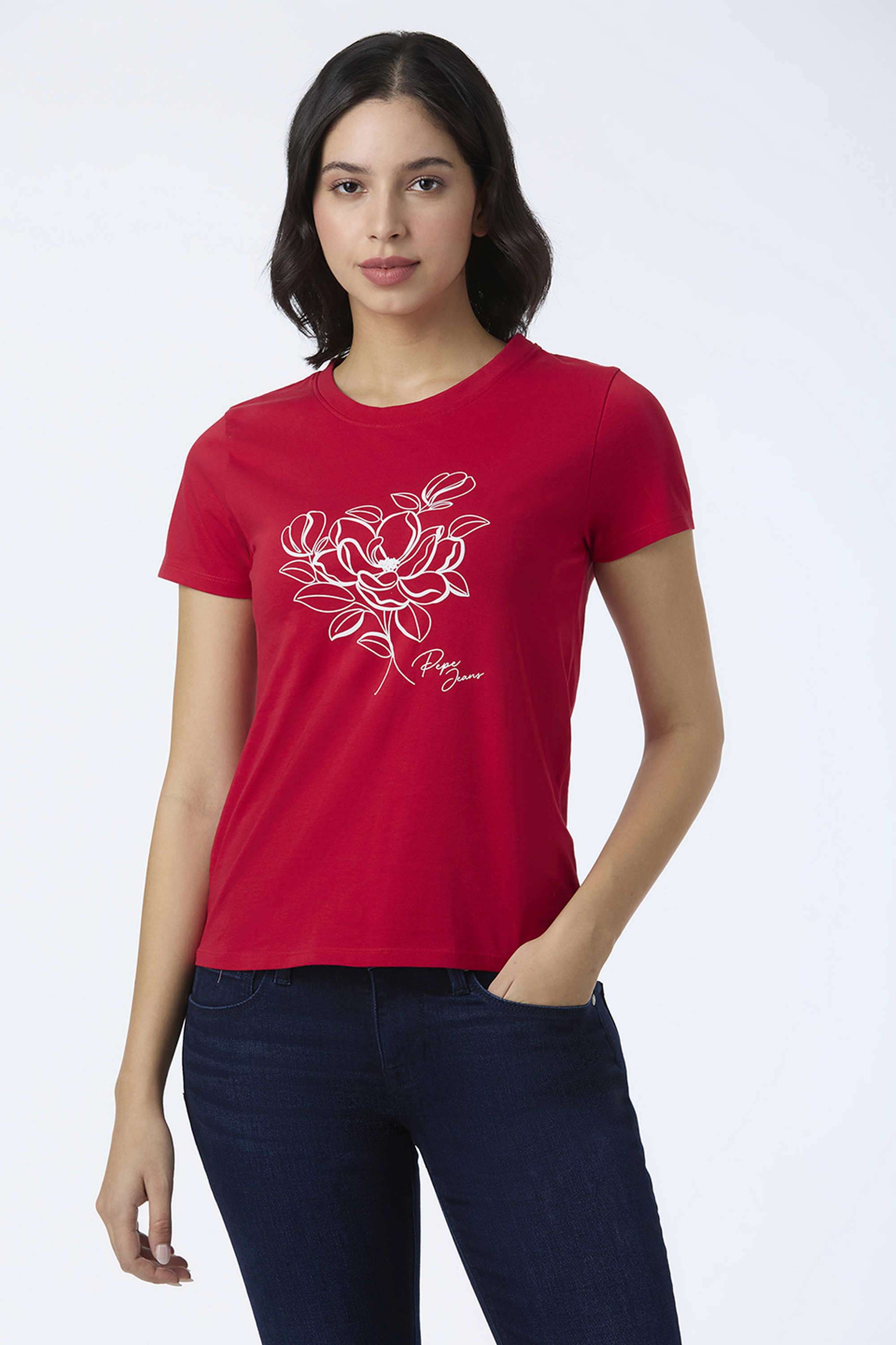 Graphic-Print-Cotton-Round-Neck-Women-s-T-Shirt