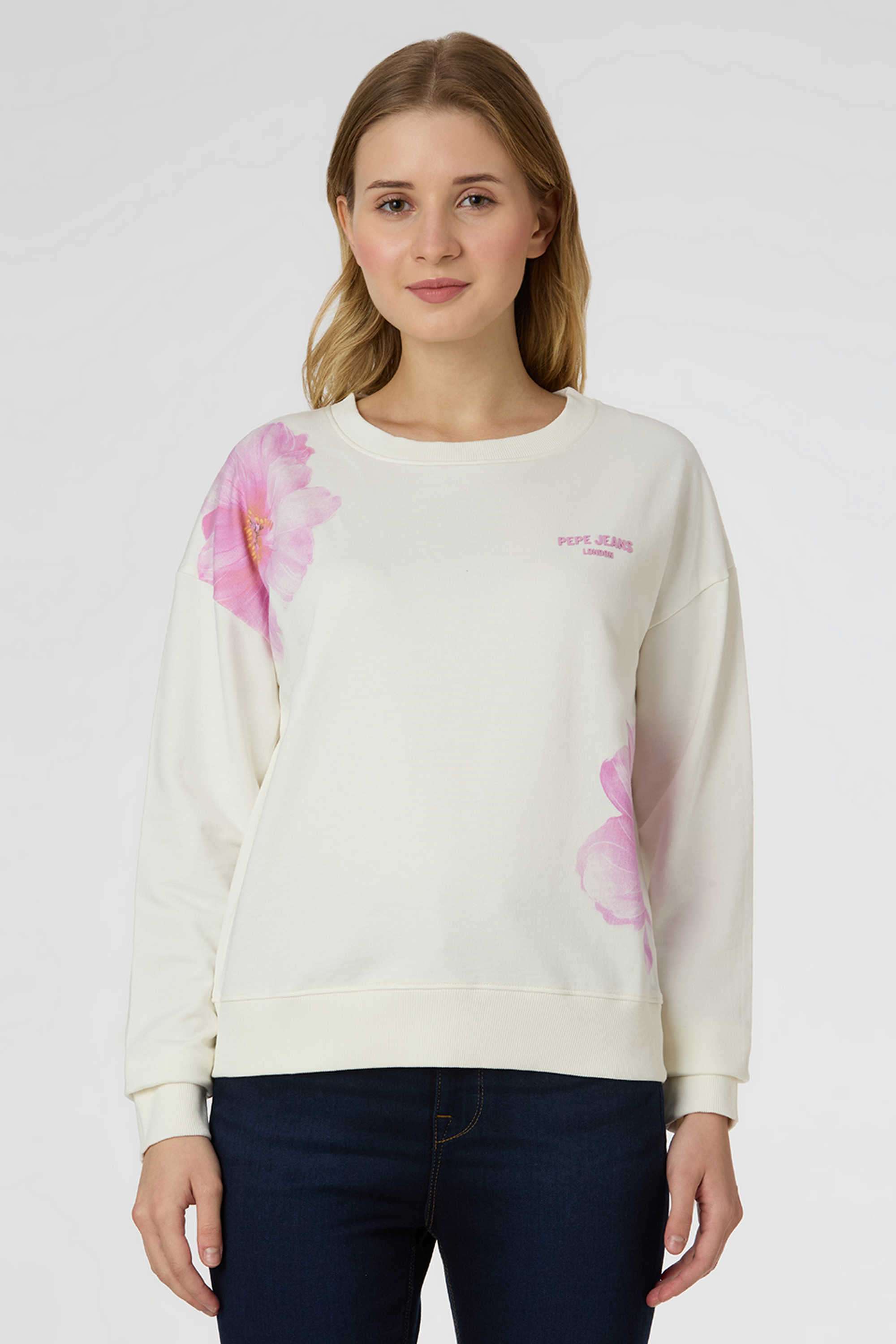 Solid-Blended-Fabric-Women-s-Casual-Wear-Sweatshirt