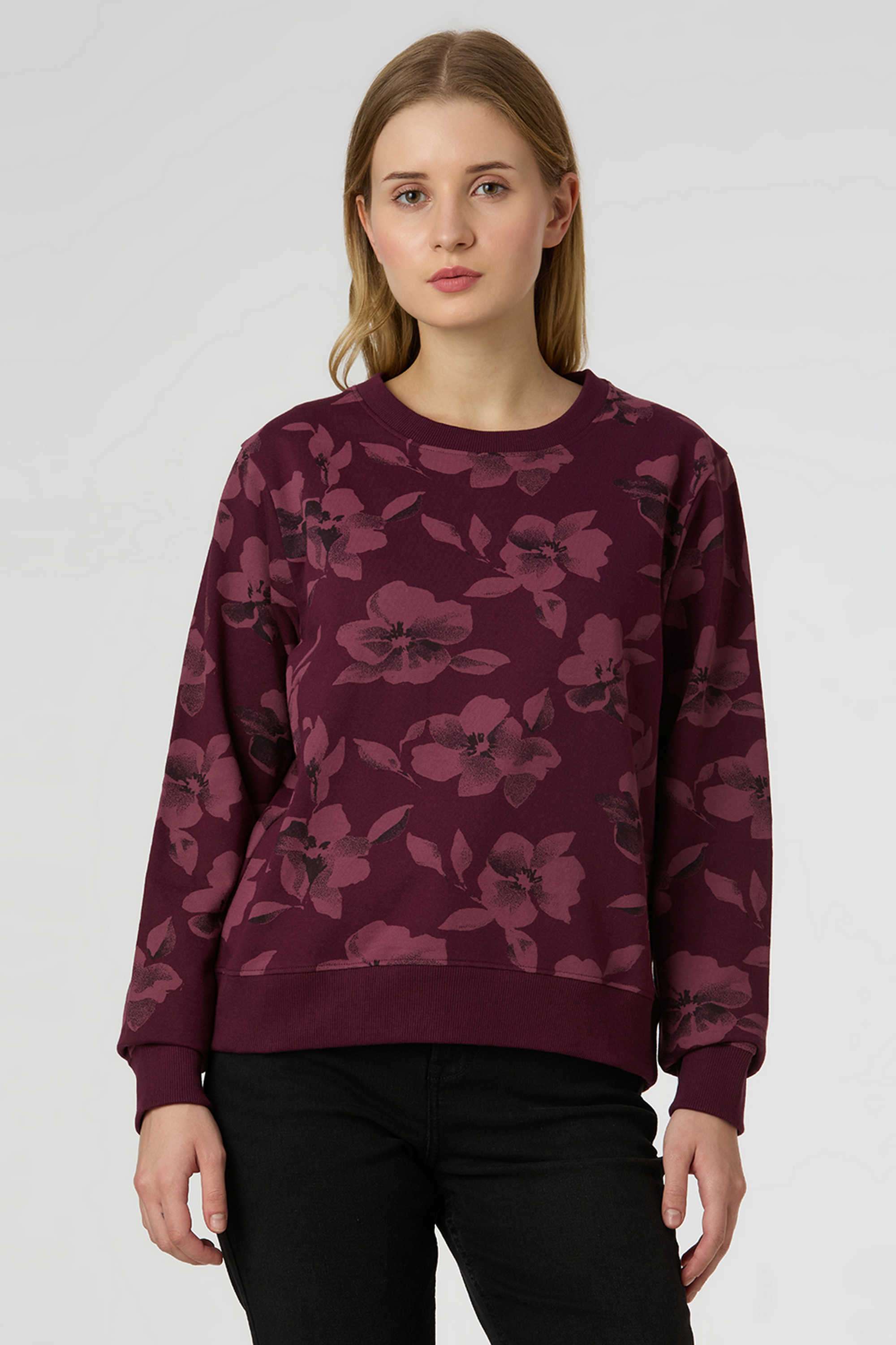 Solid-Blended-Fabric-Women-s-Casual-Wear-Sweatshirt