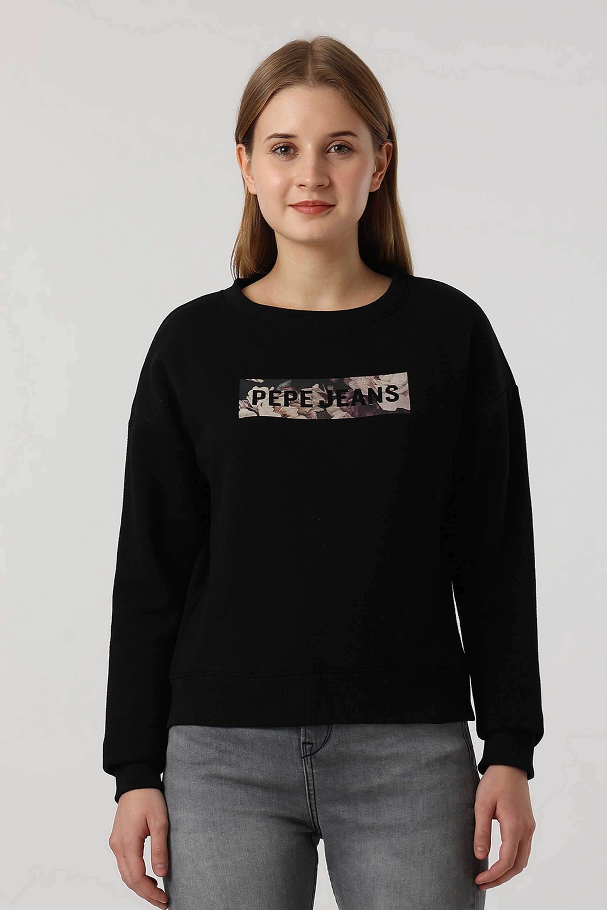 Solid-Blended-Fabric-Women-s-Casual-Wear-Sweatshirt