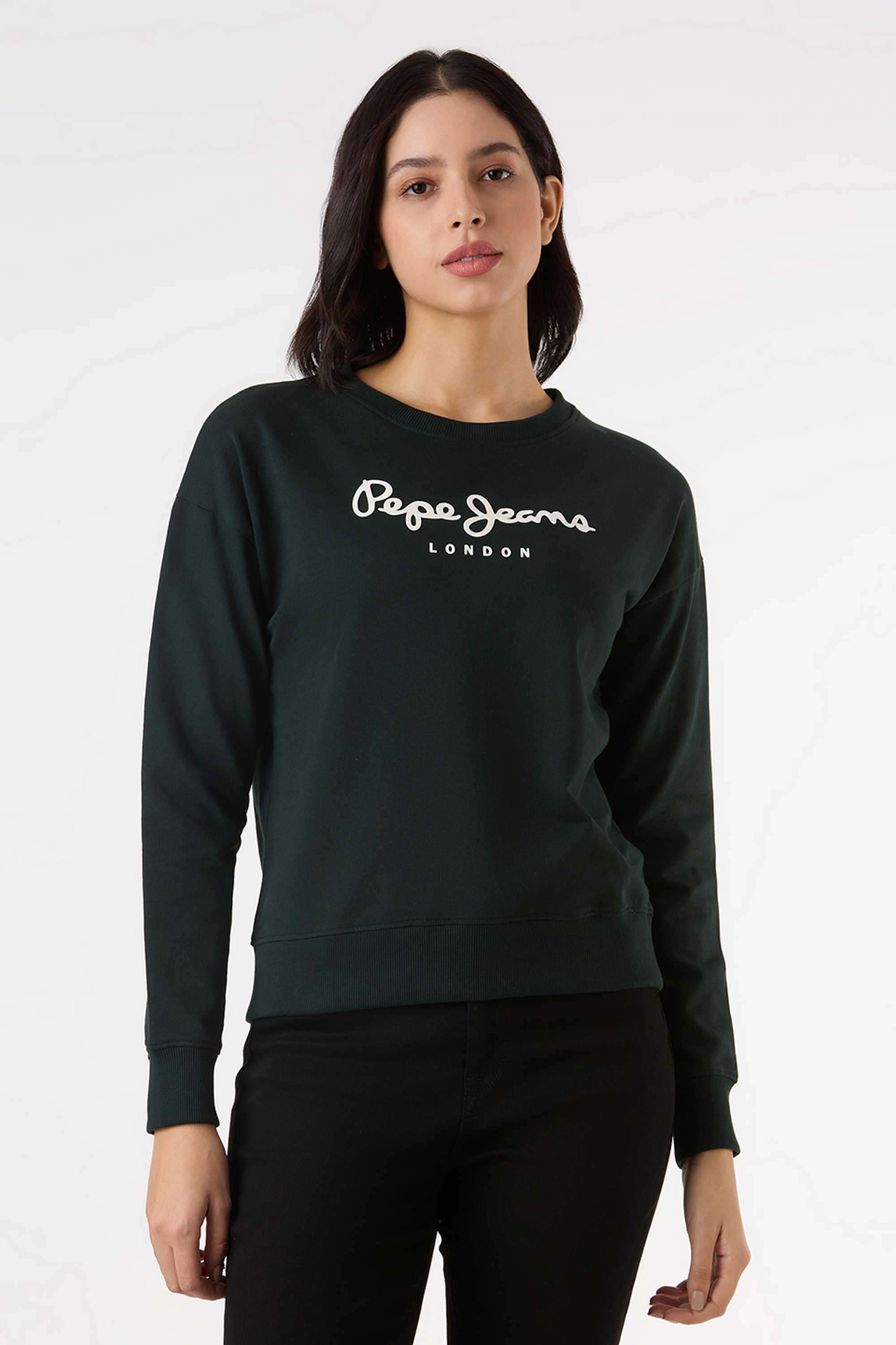 Solid-Blended-Fabric-Women-s-Casual-Wear-Sweatshirt