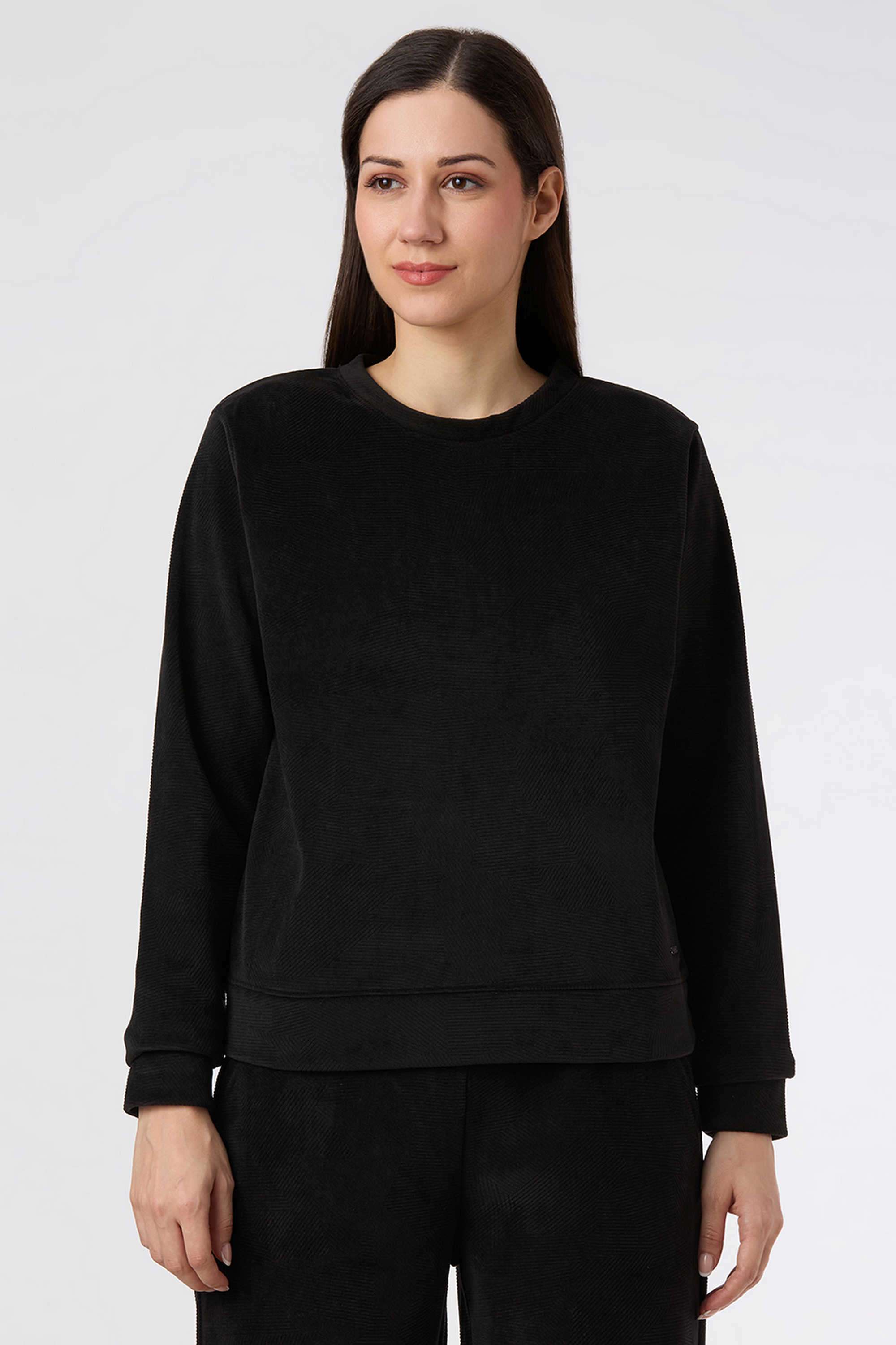 Solid-Blended-Fabric-Women-s-Casual-Wear-Sweatshirt