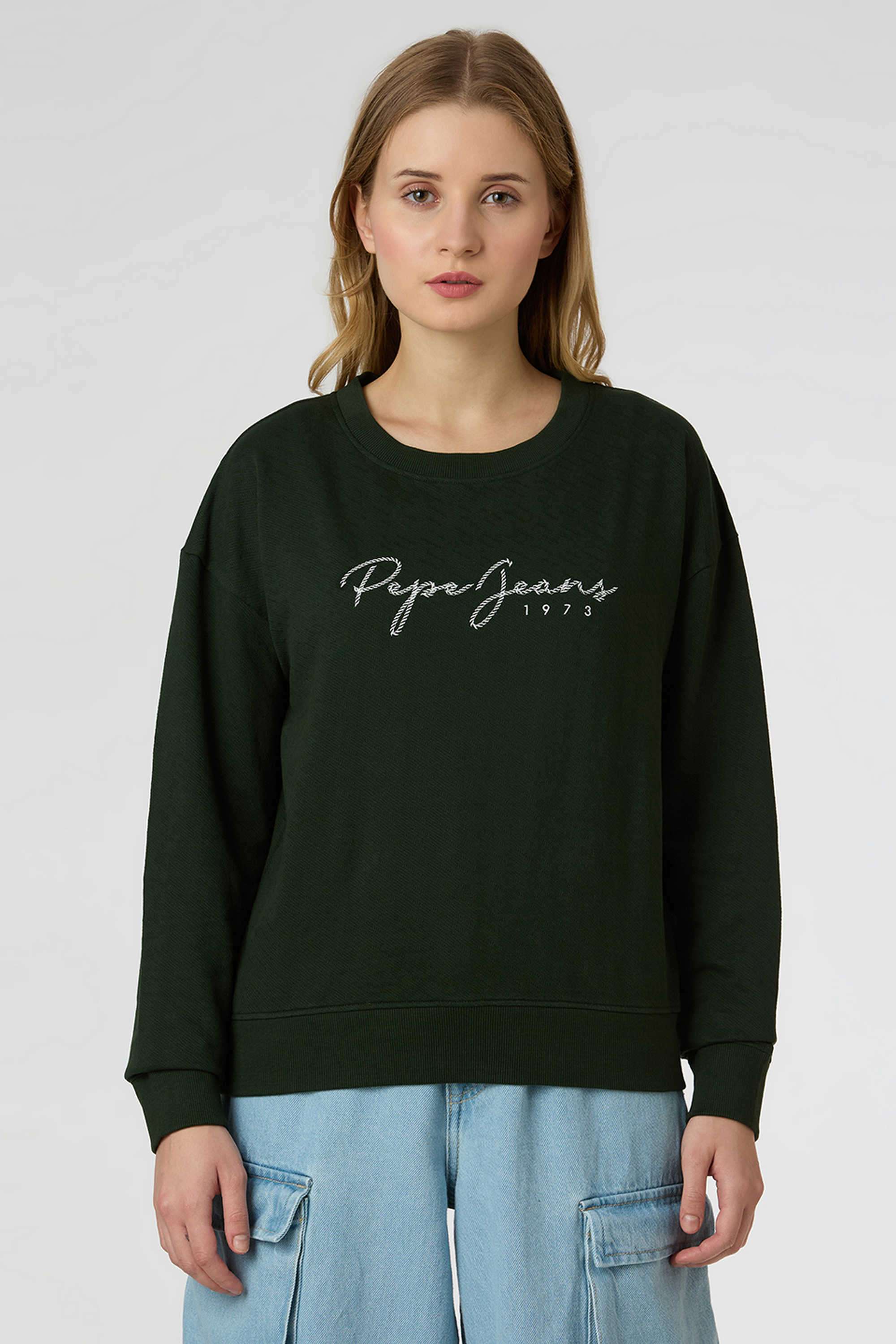 Solid-Blended-Fabric-Women-s-Casual-Wear-Sweatshirt