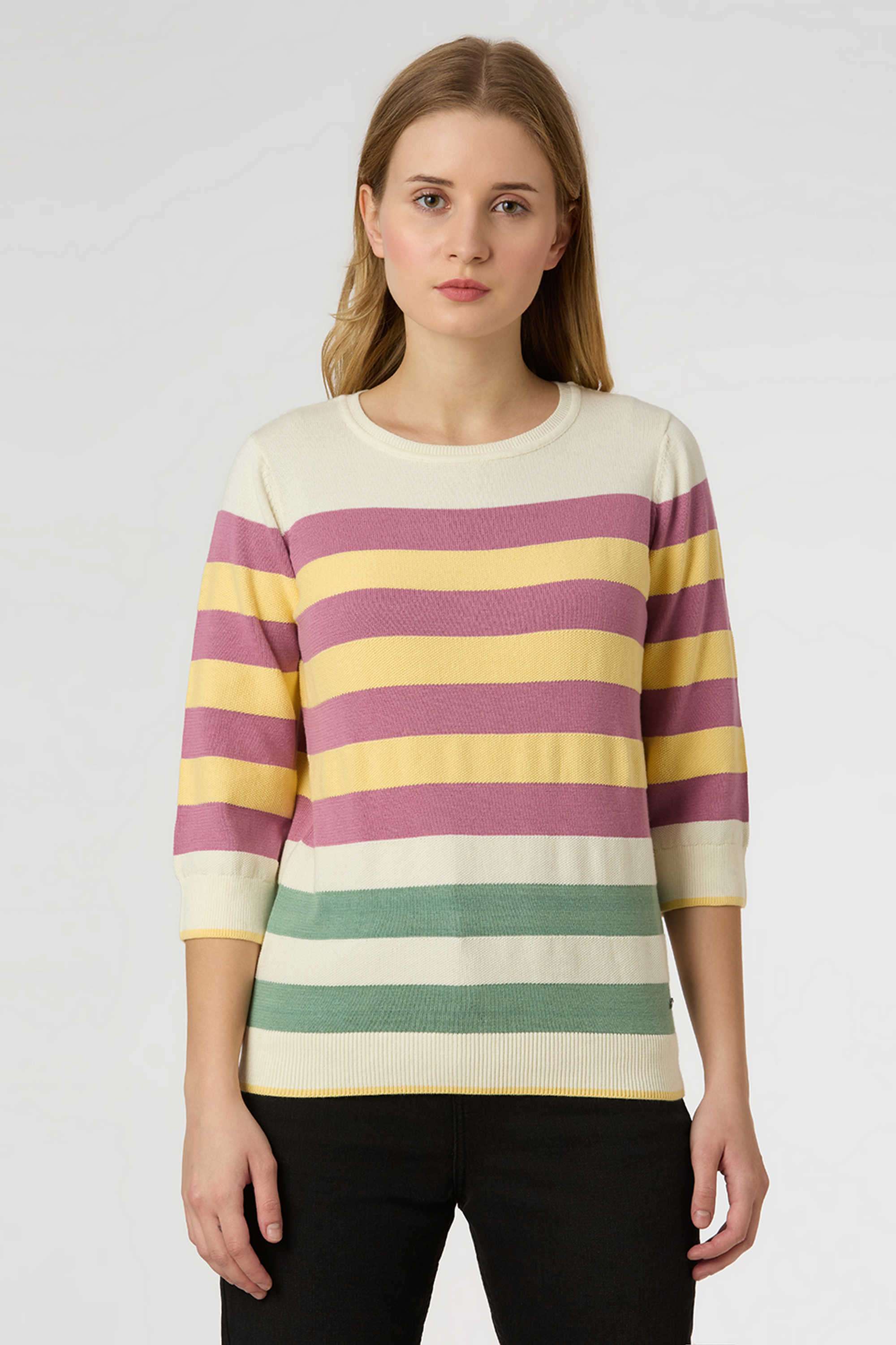 Solid-Blended-Fabric-Women-s-Casual-Wear-T-Shirt