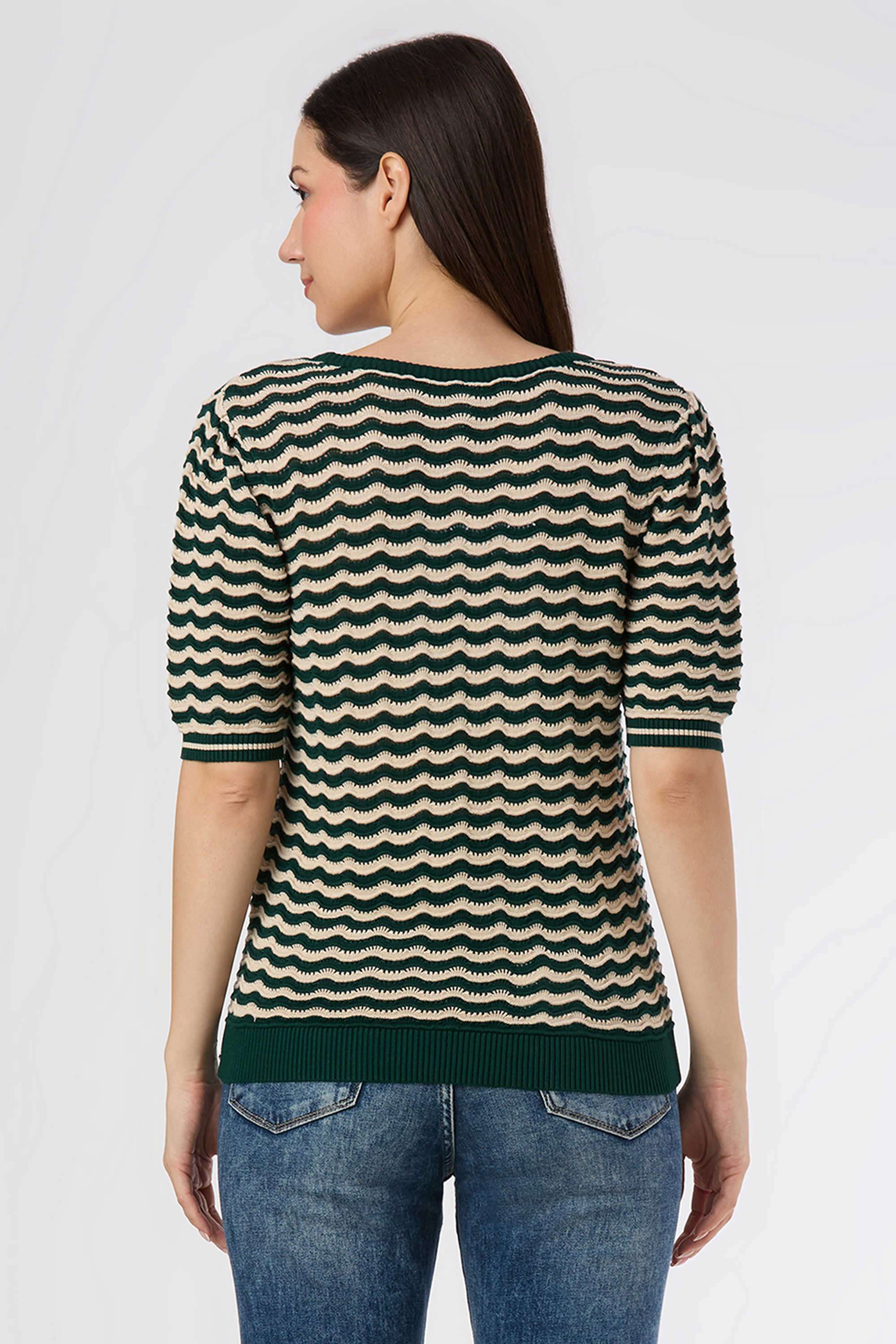 Solid-Blended-Fabric-Women-T-Shirt