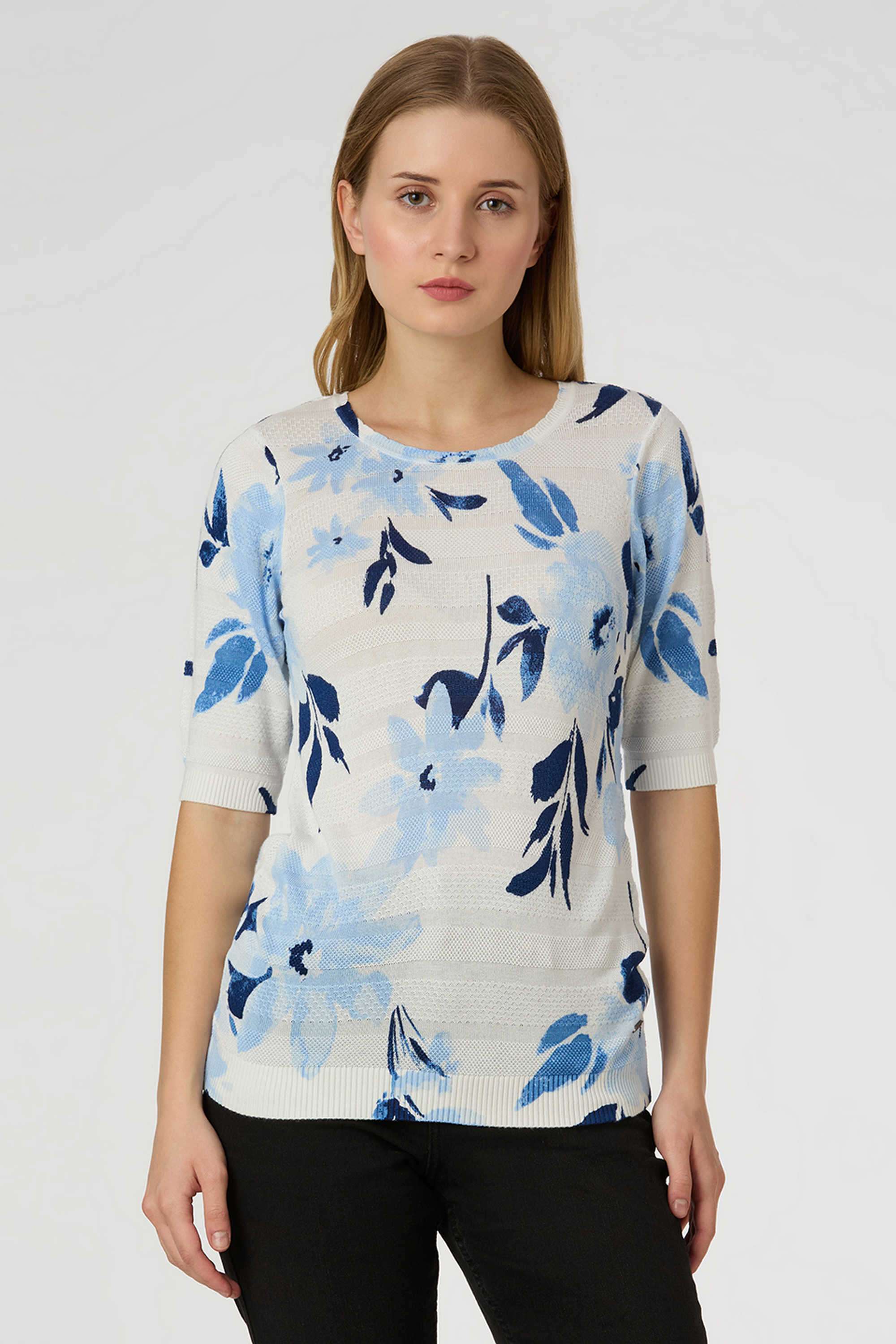 Solid-Blended-Fabric-Women-s-Casual-Wear-T-Shirt