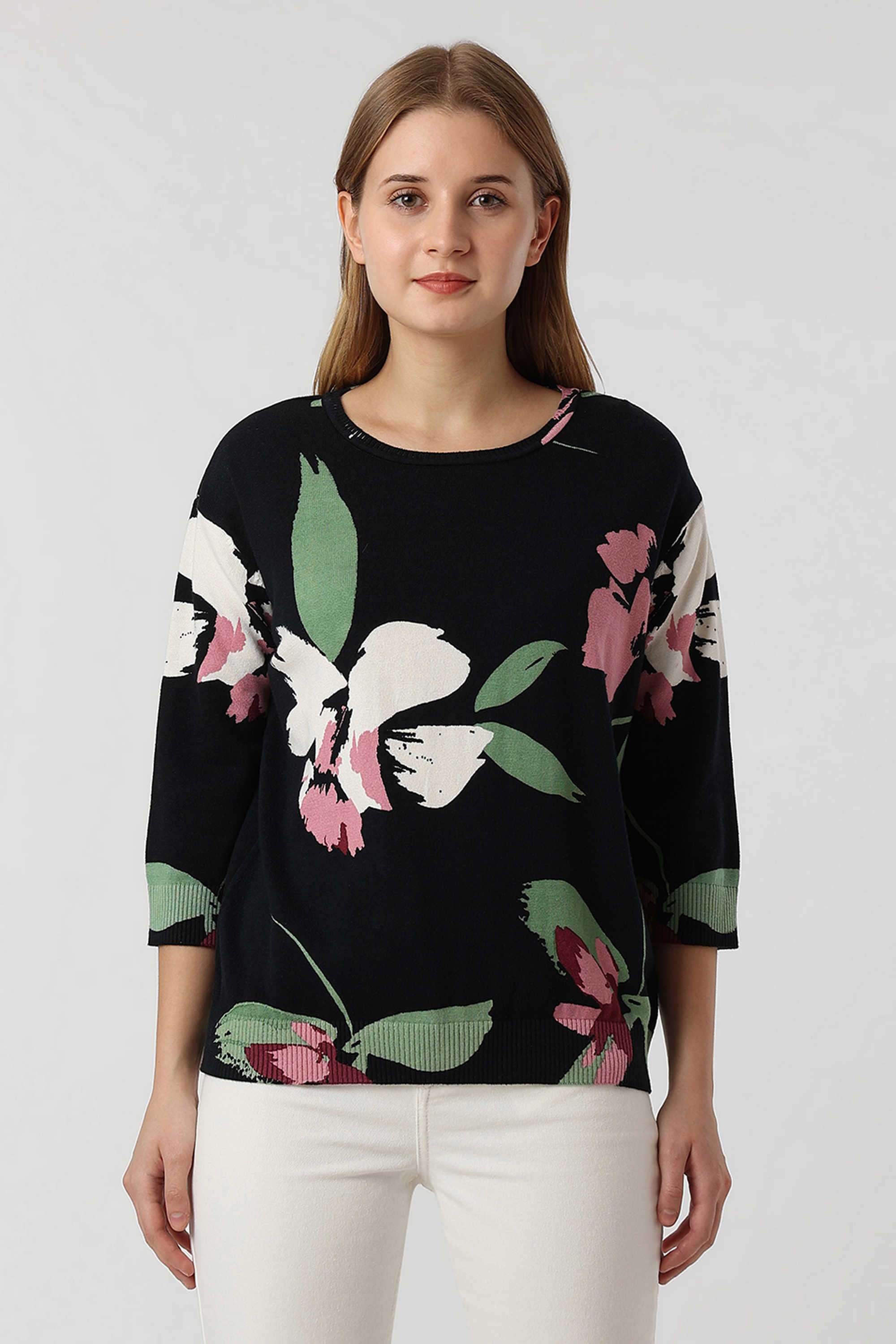 Solid-Blended-Fabric-Women-s-Casual-Wear-T-Shirt