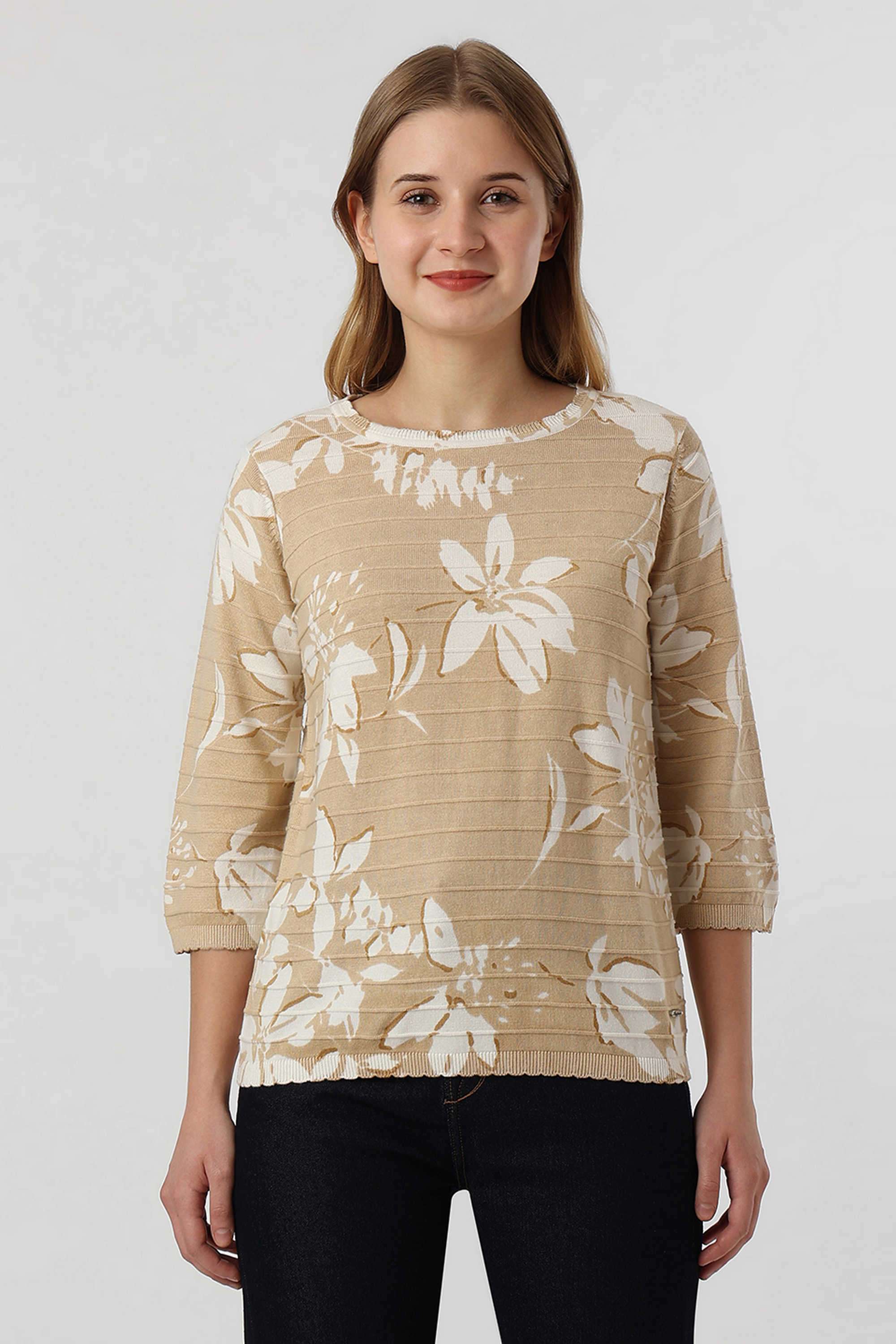 Solid-Blended-Fabric-Women-s-Casual-Wear-T-Shirt