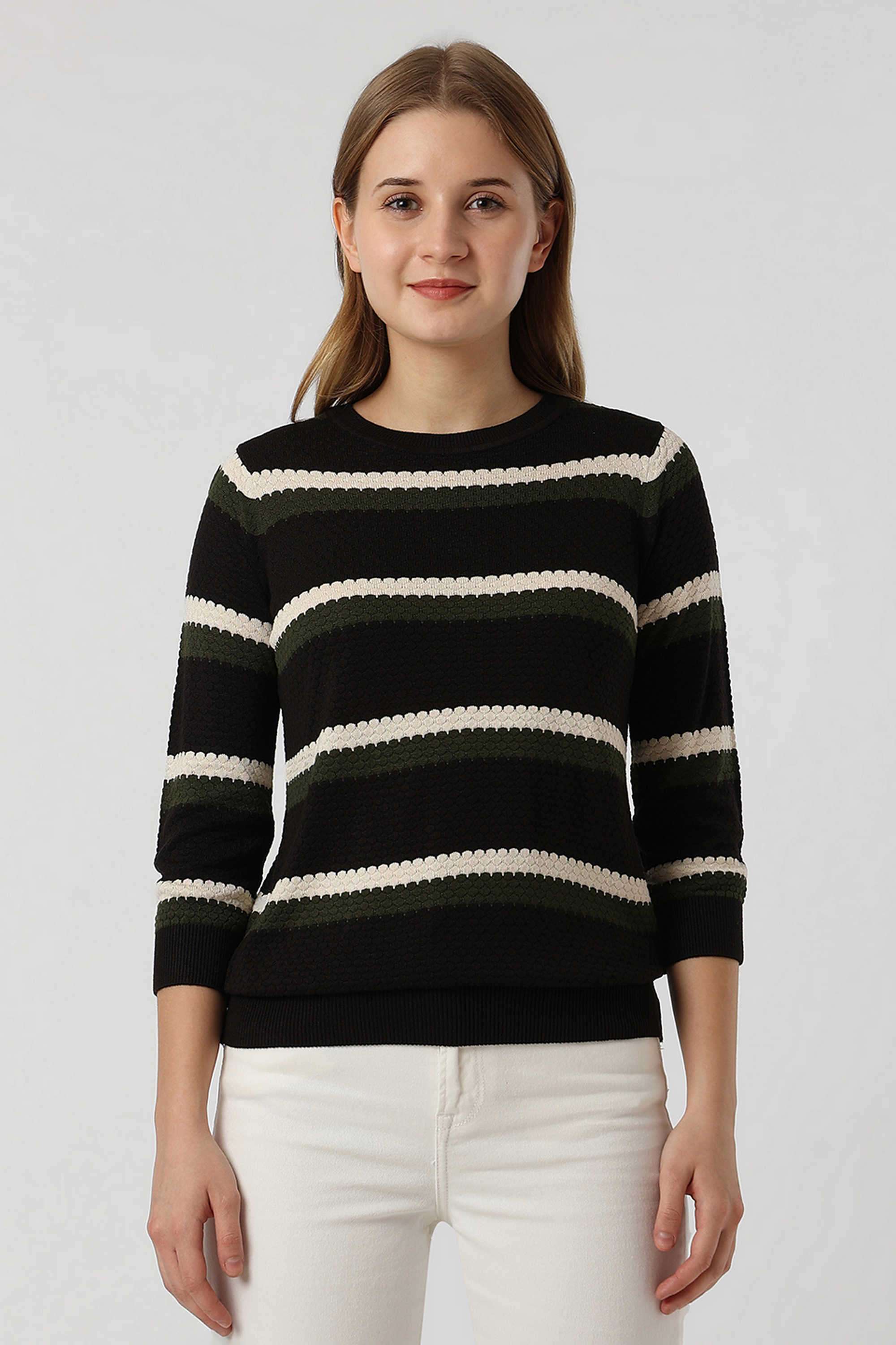 Solid-Blended-Fabric-Women-s-Casual-Wear-T-Shirt