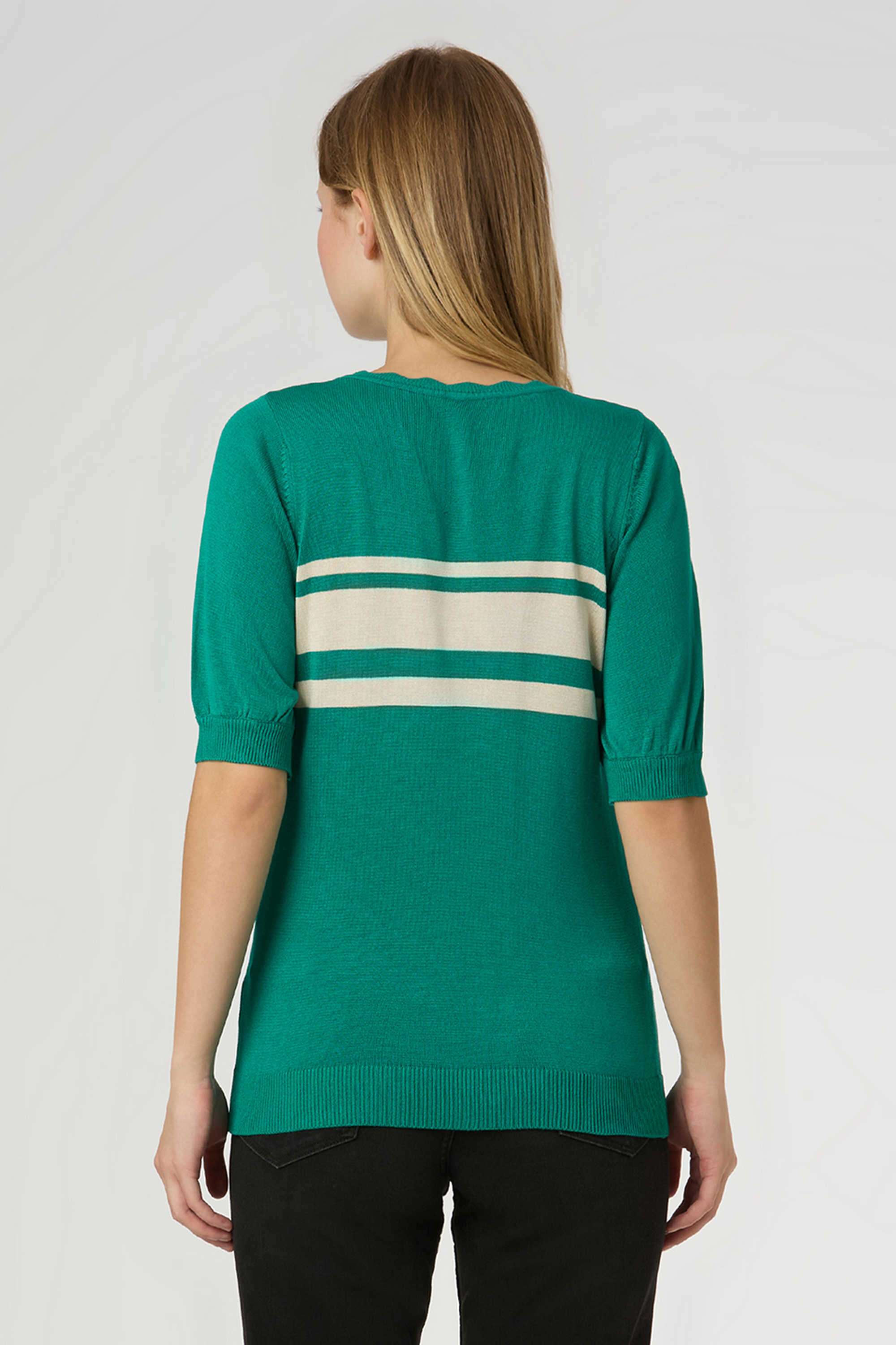 Solid-Blended-Fabric-Women-T-Shirt