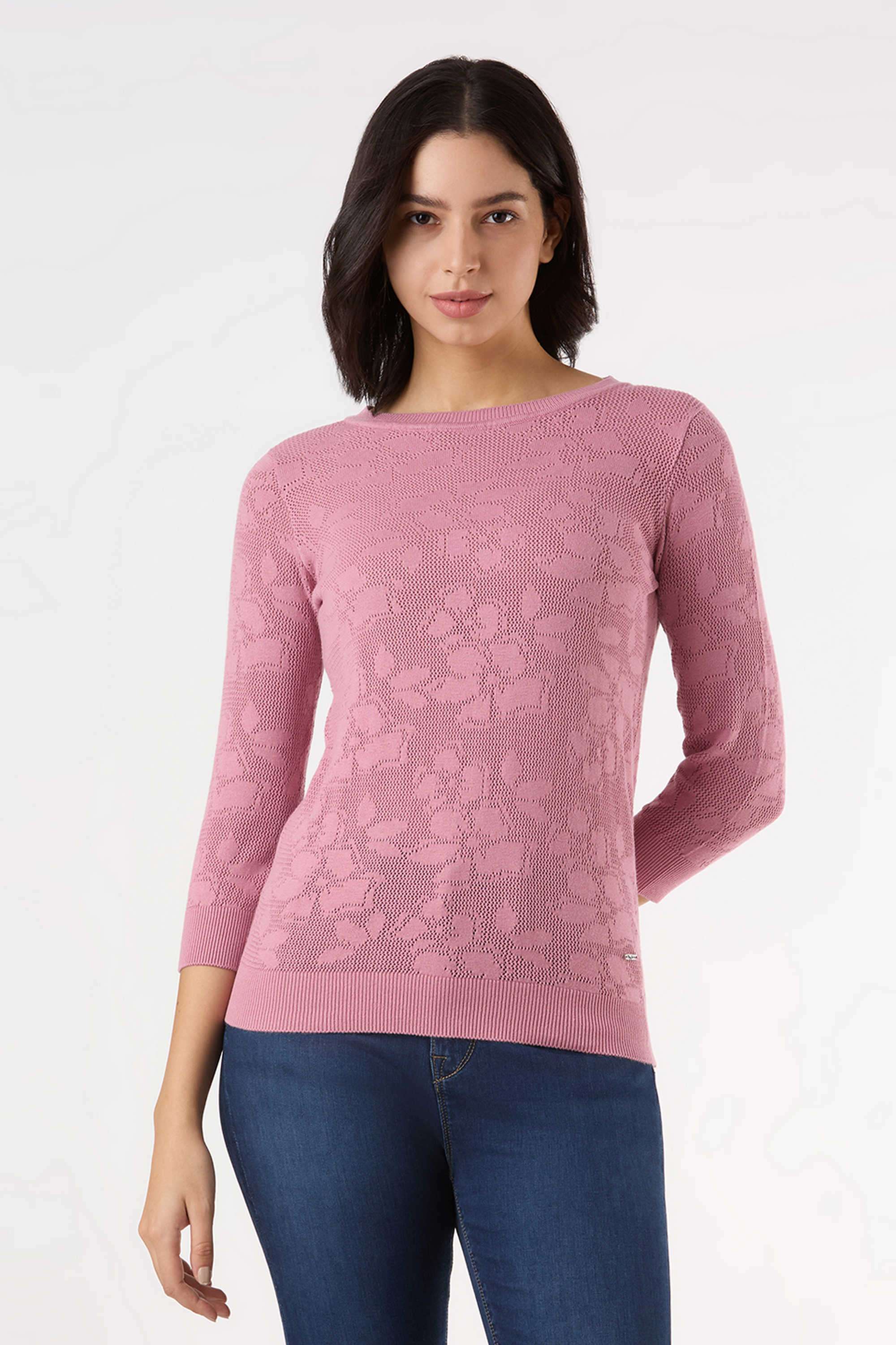 Solid-Blended-Fabric-Women-s-Casual-Wear-T-Shirt