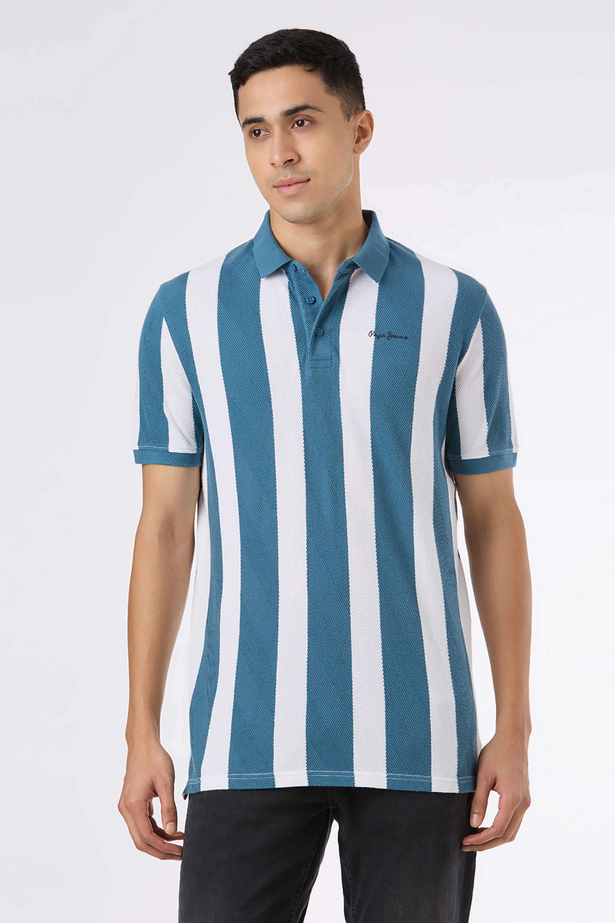 Stripes-Cotton-Regular-Fit-Men-Polo-T-Shirt