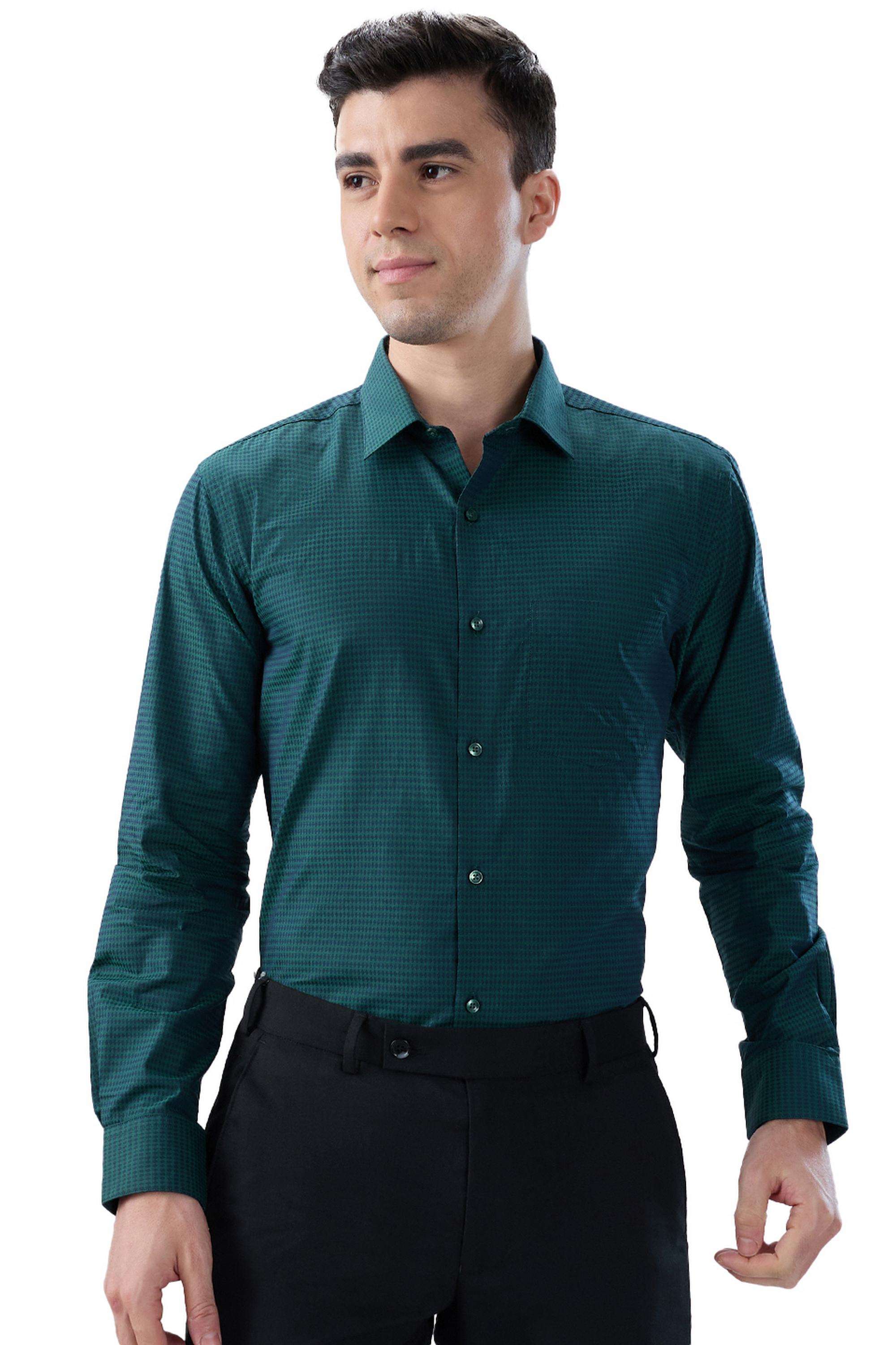 Textured-Cotton-Slim-Fit-Men-s-Formal-Wear-Shirt