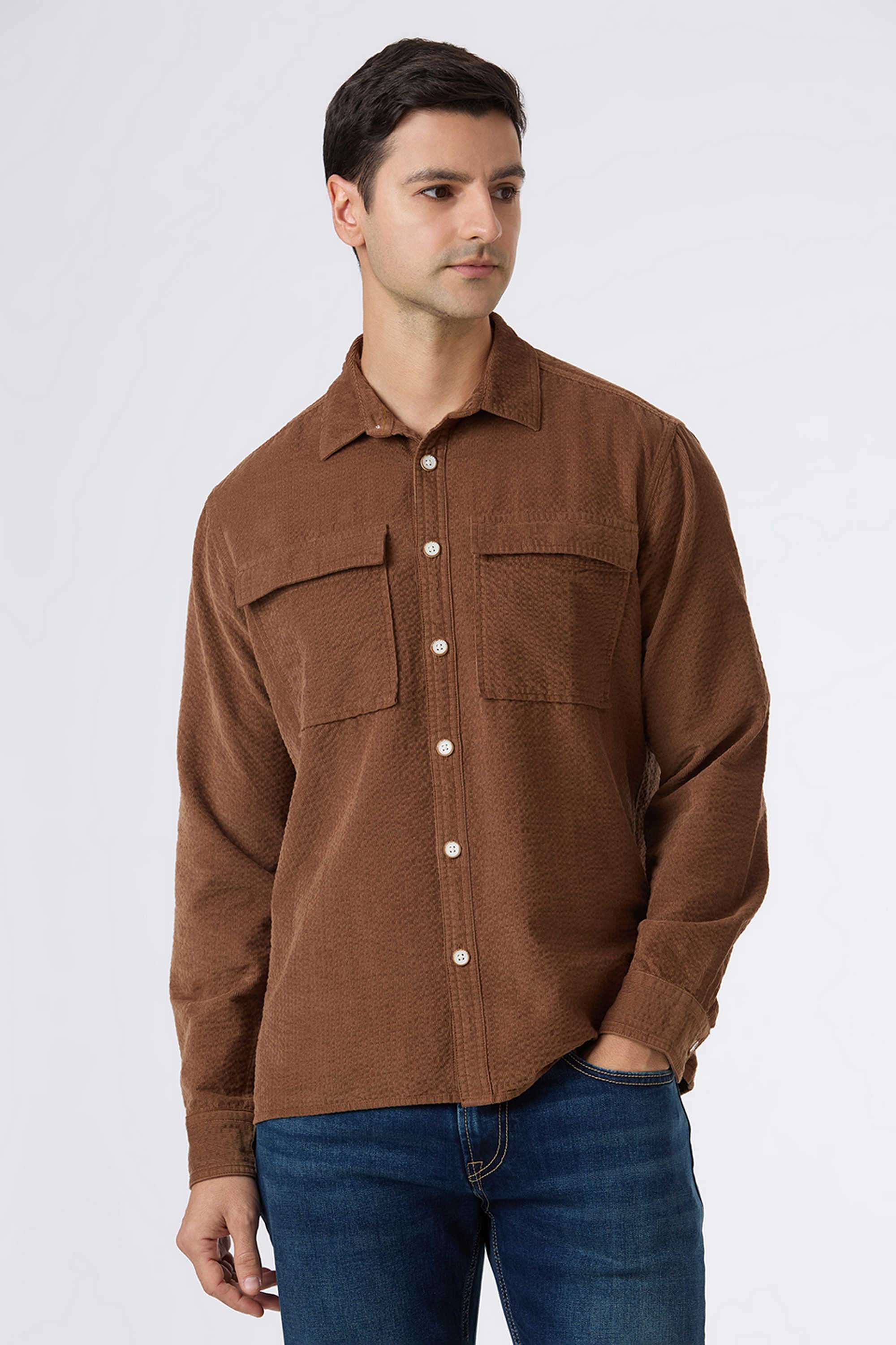 Solid-Cotton-Blend-Regular-Fit-Men-s-Shirt