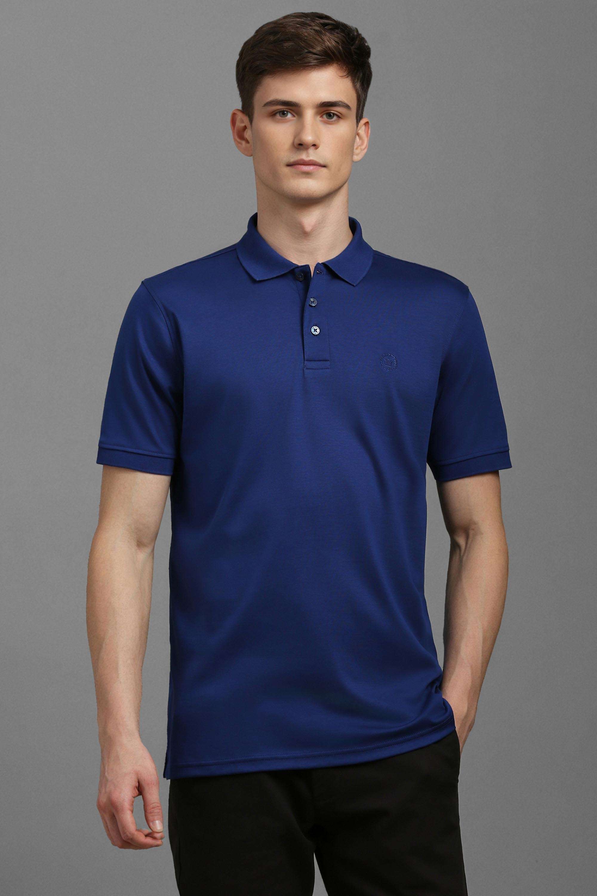 Solid-Cotton-Regular-Fit-Men-T-Shirt