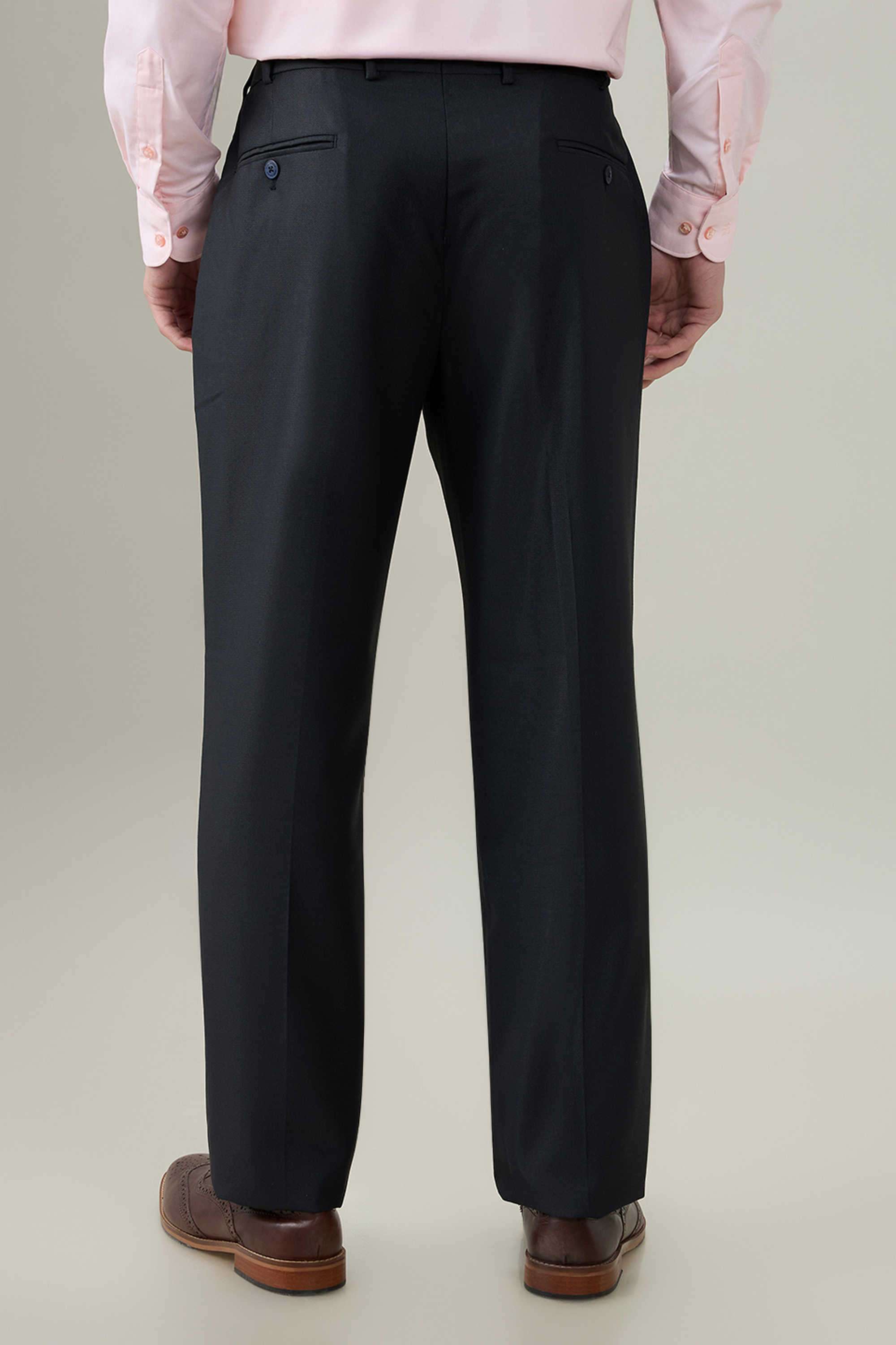 Solid-Polyester-Blend-Slim-Fit-Men-s-Formal-Trousers