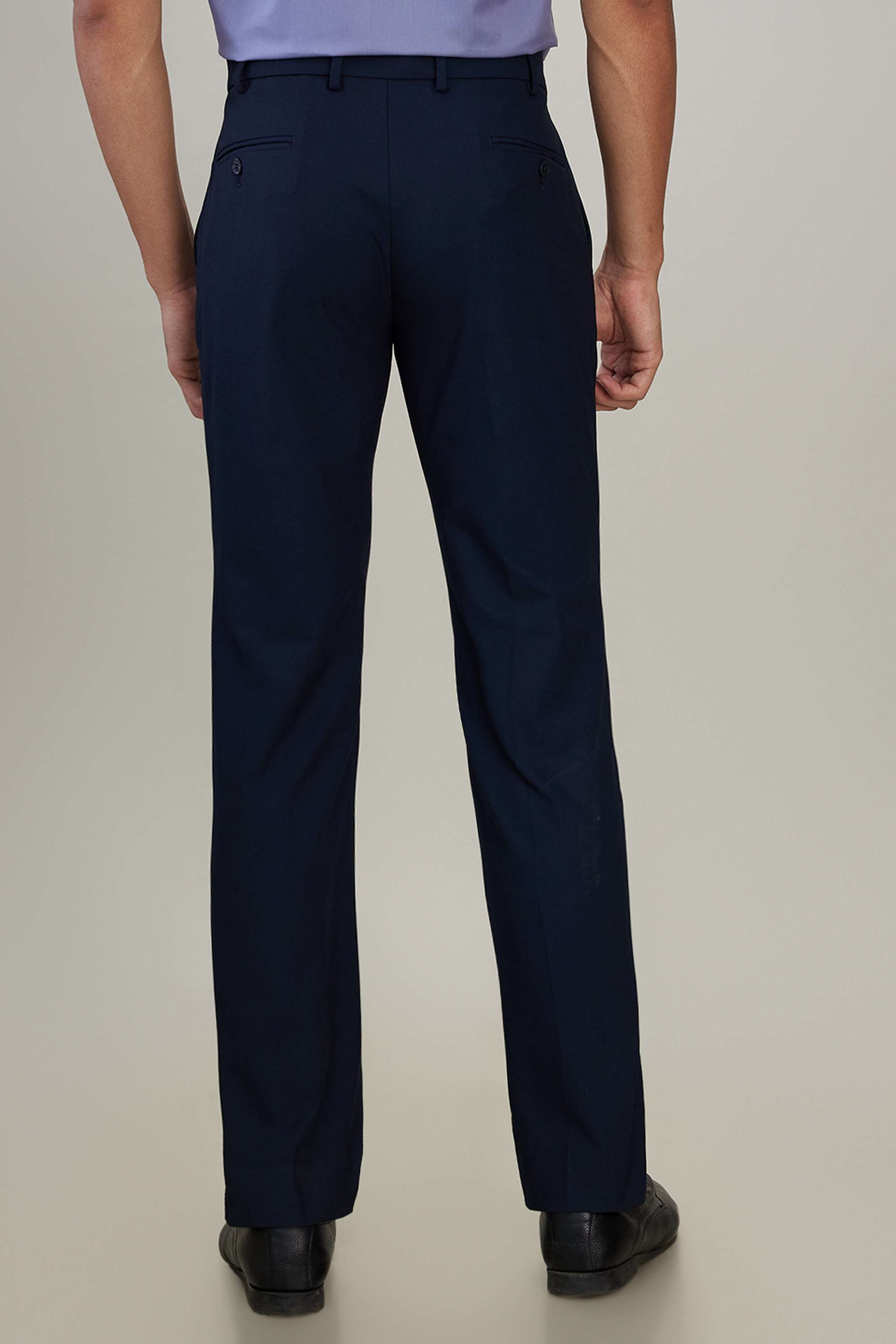 Solid-Polyester-Blend-Slim-Fit-Men-s-Formal-Wear-Trousers