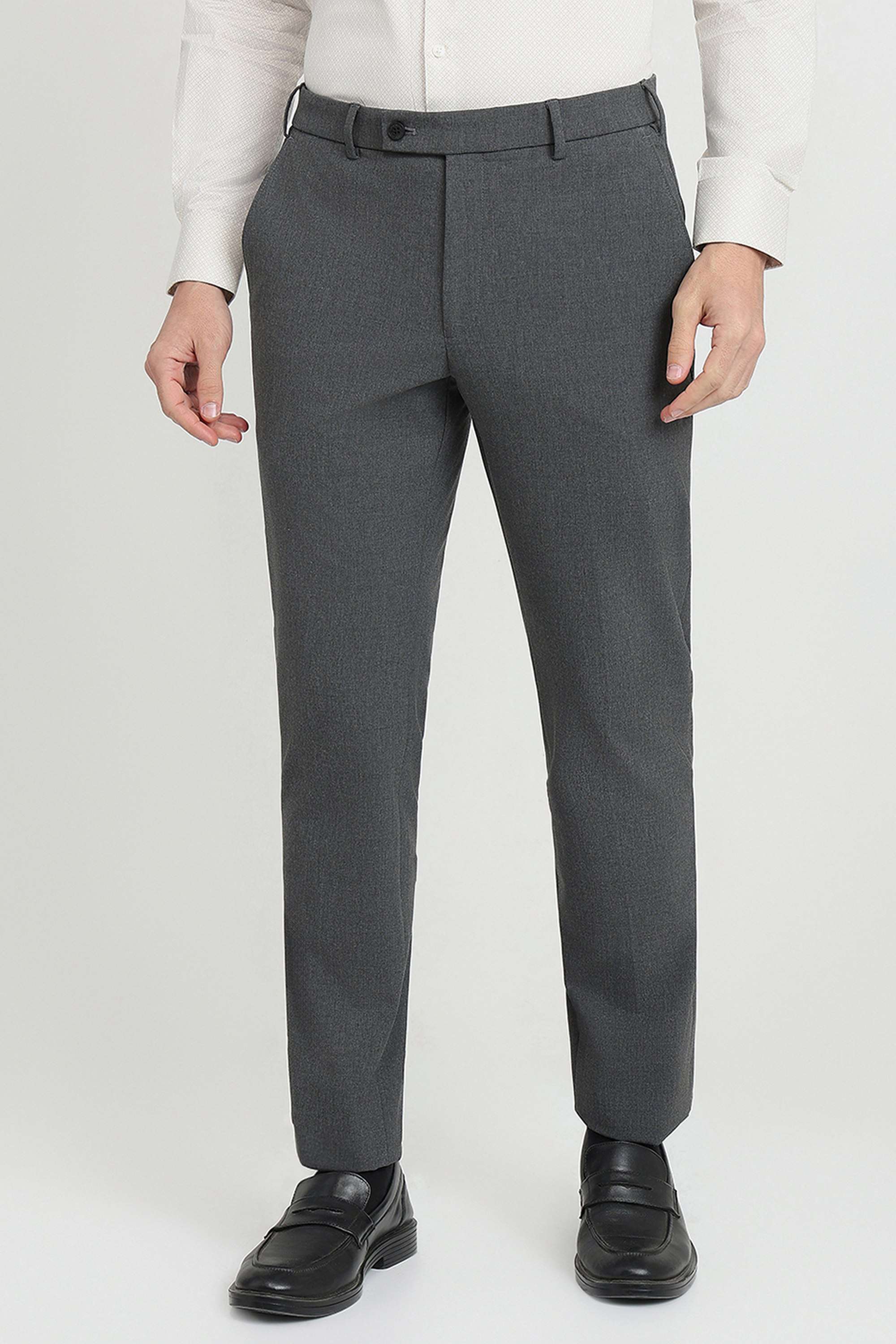 Solid-Polyester-Blend-Slim-Fit-Men-s-Formal-Wear-Trousers