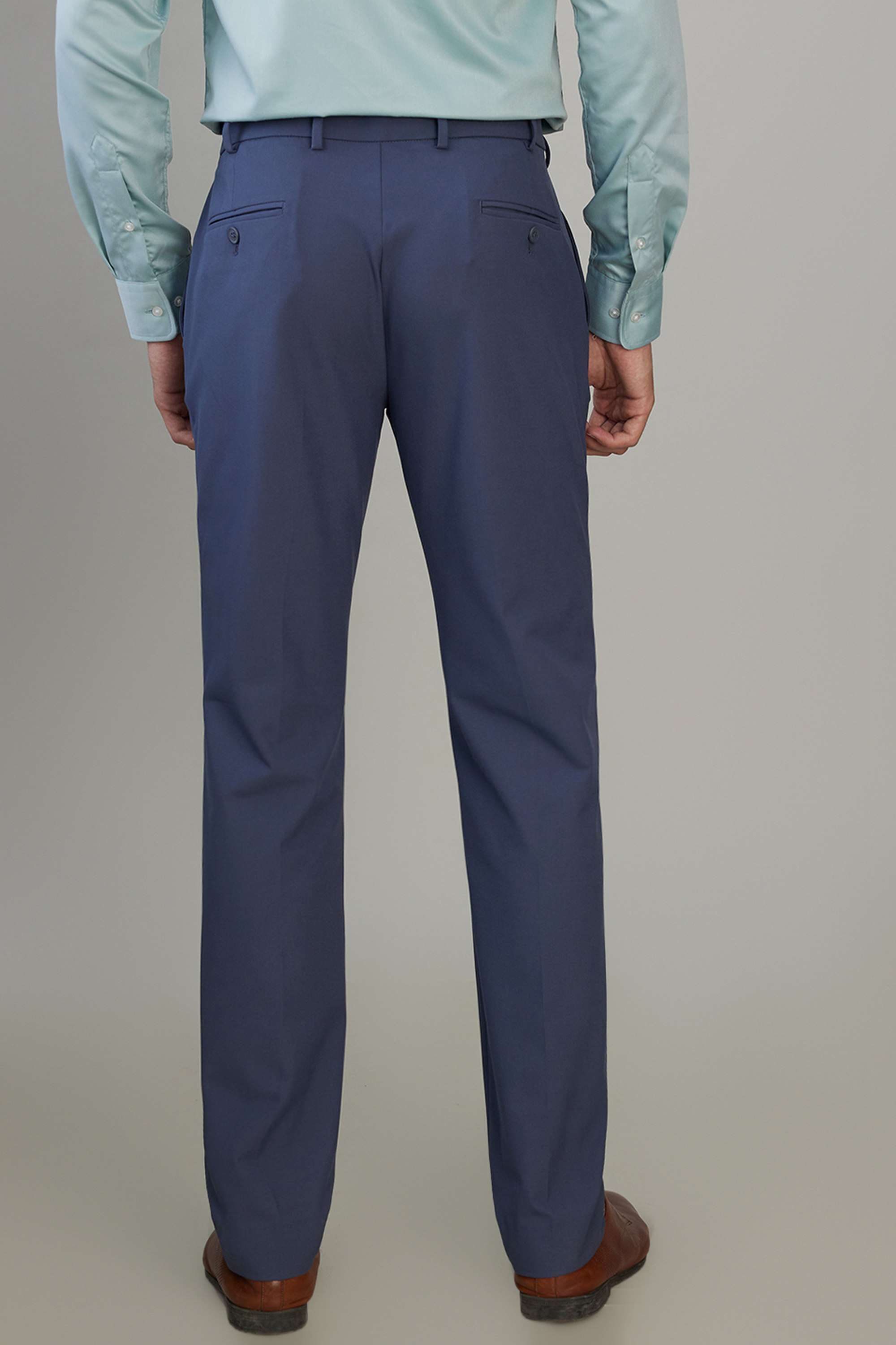 Solid-Polyester-Blend-Slim-Fit-Men-s-Formal-Wear-Trousers